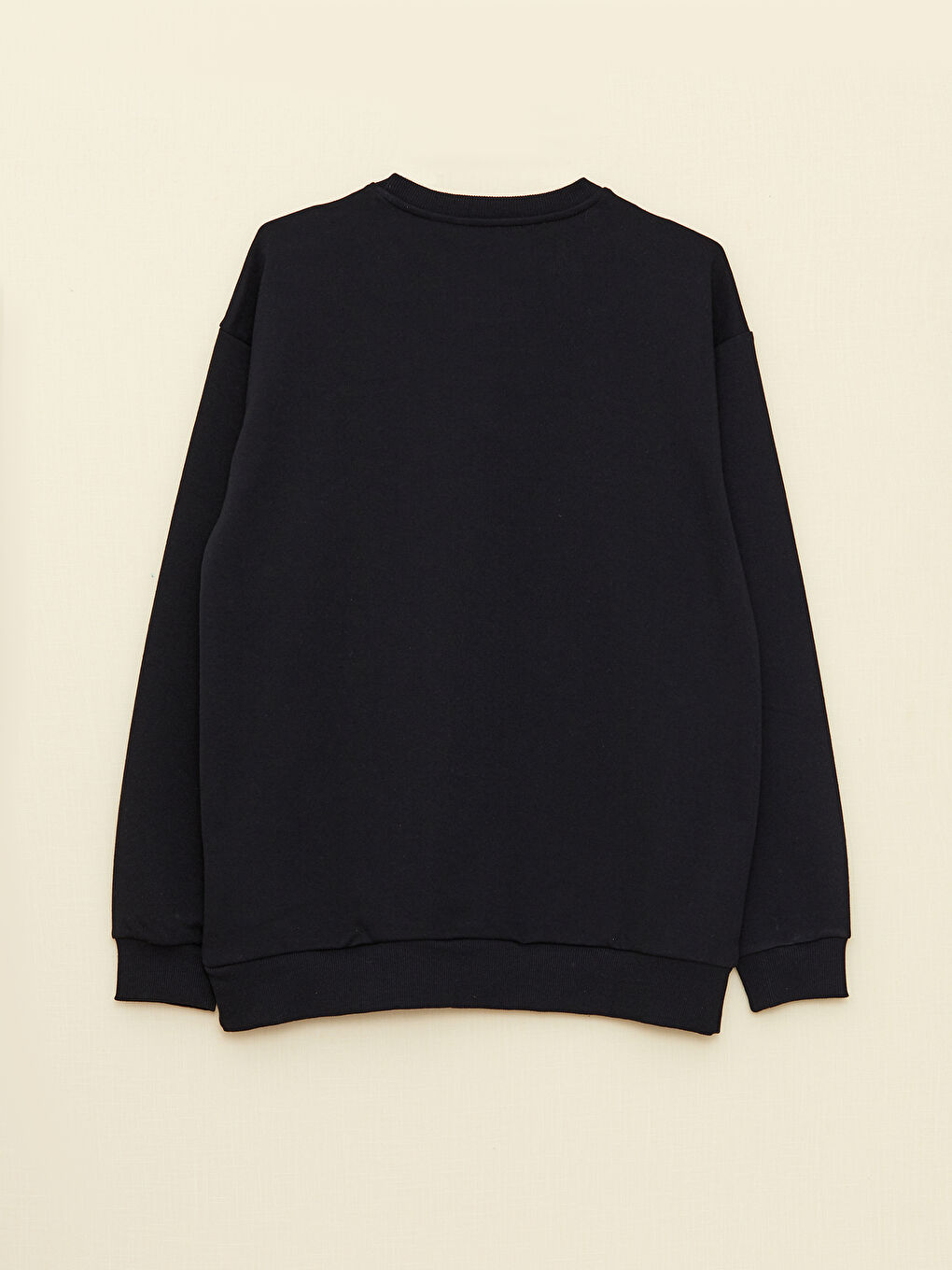 Siyah Bisiklet Yaka Uzun Kollu Erkek Sweatshirt-6