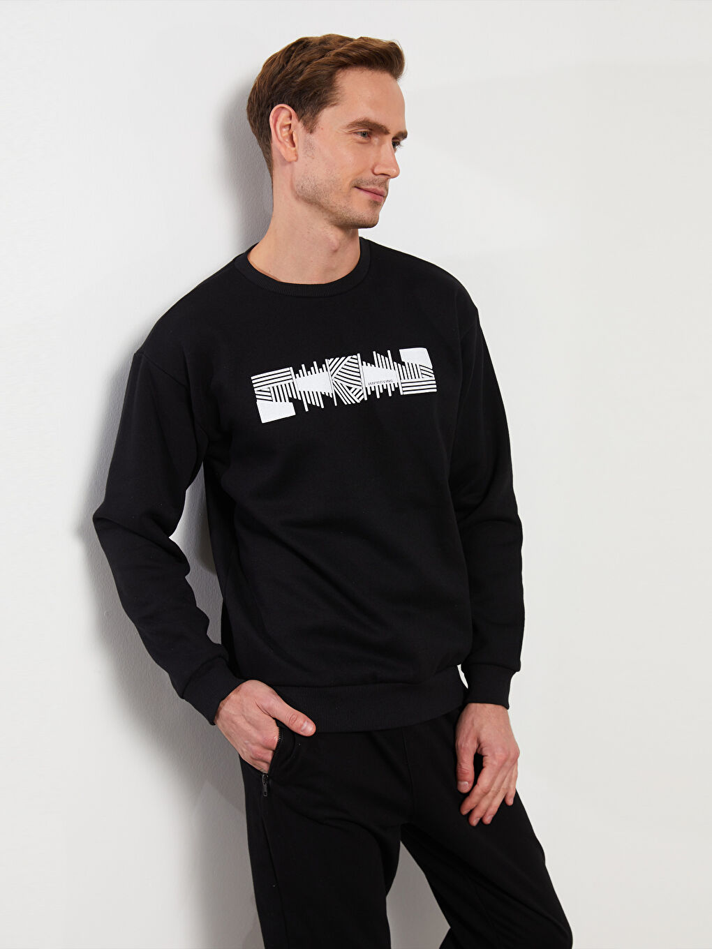 Rundhalsausschnitt Langarm Herren-Sweatshirt