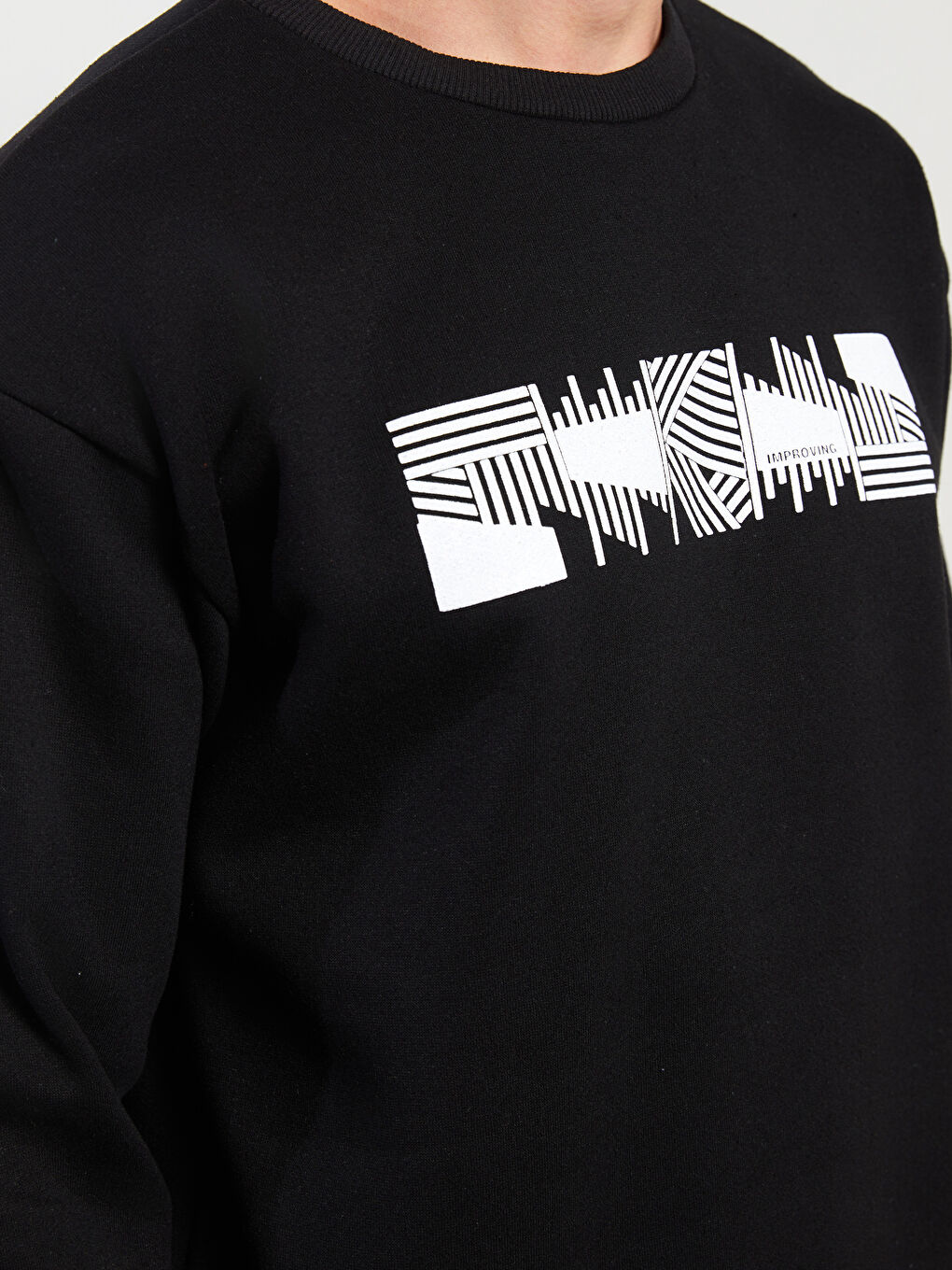 Rundhalsausschnitt Langarm Herren-Sweatshirt-3