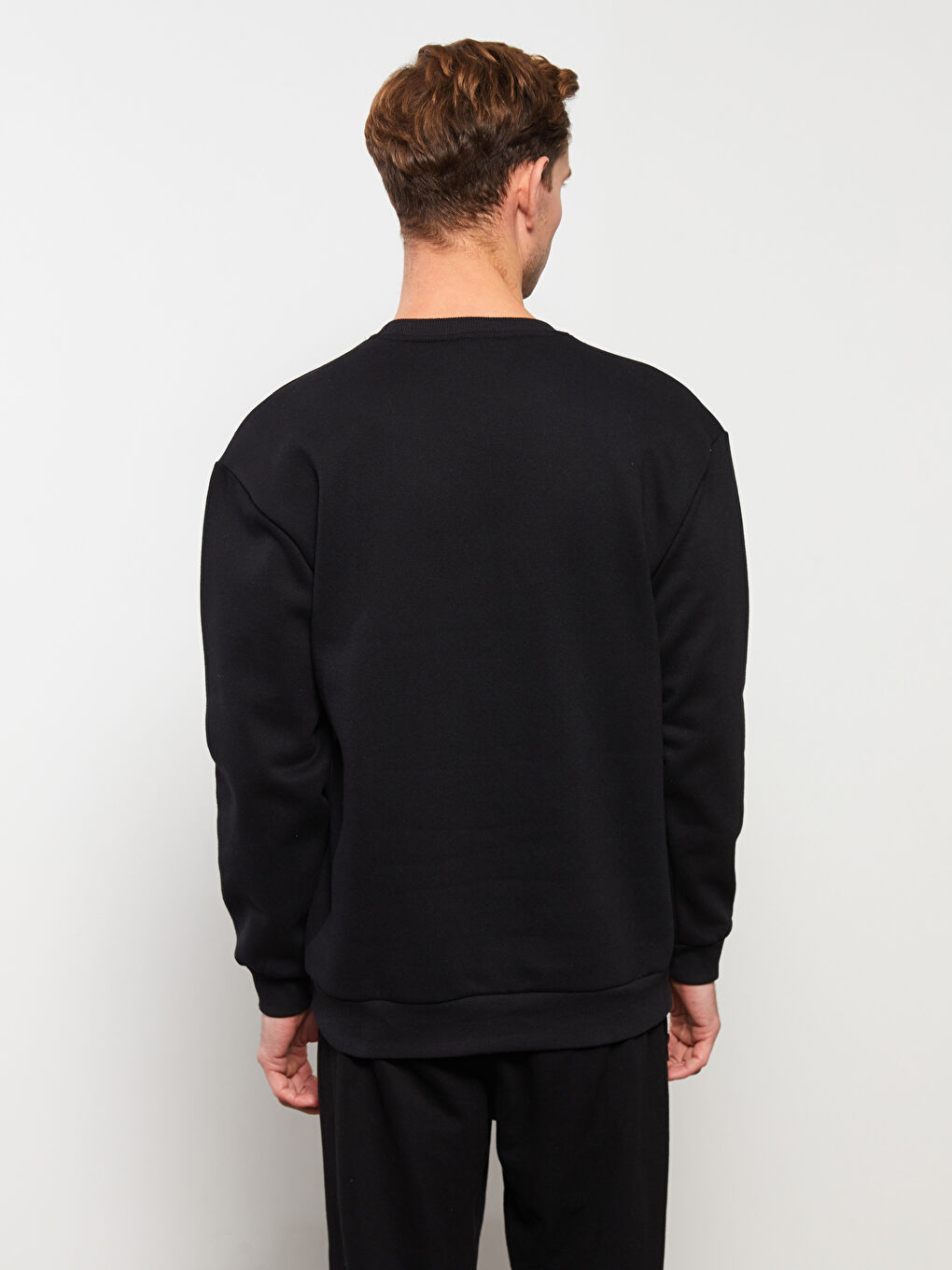 Rundhalsausschnitt Langarm Herren-Sweatshirt-4