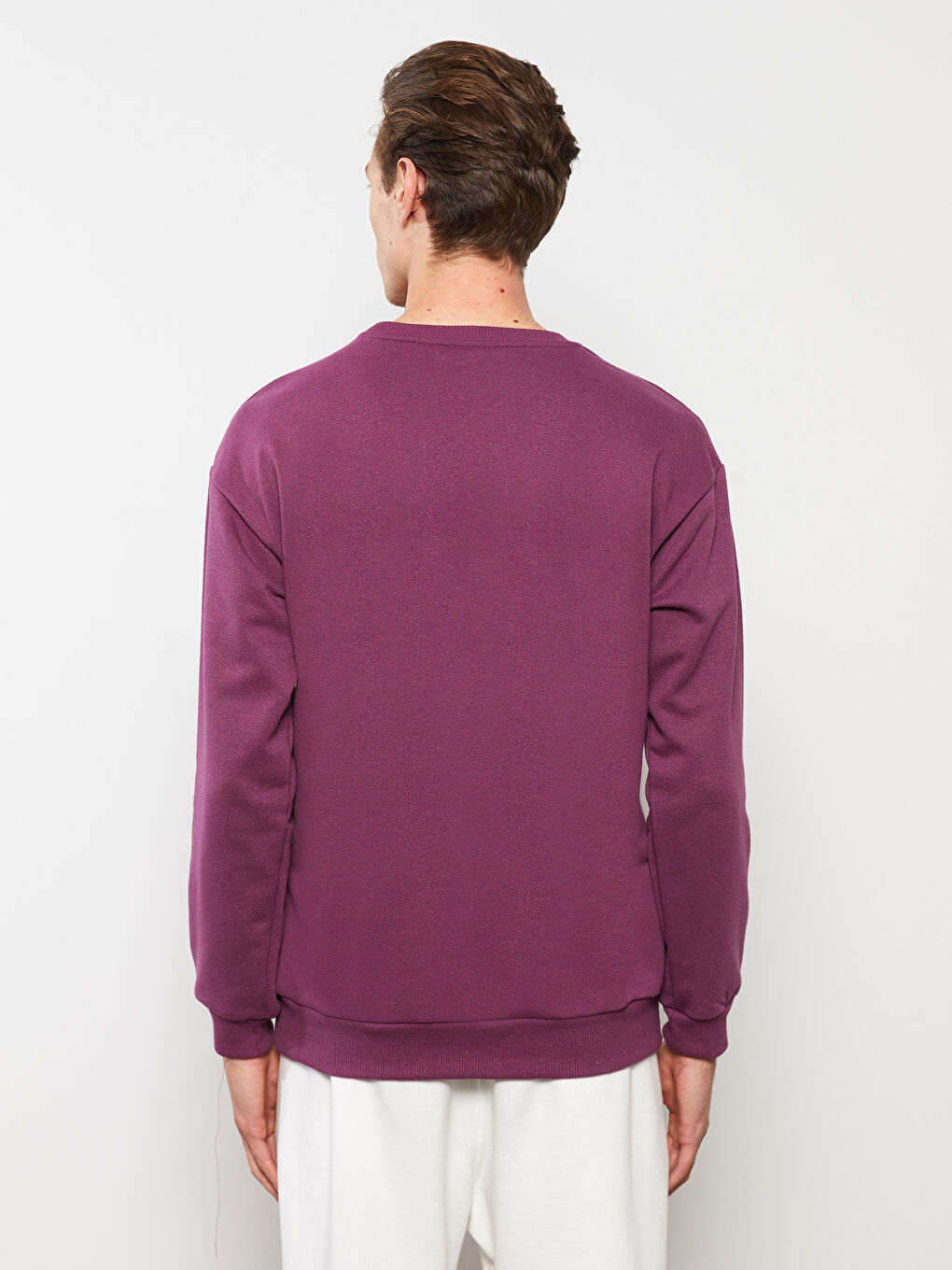 LCW ECO Bordo Bisiklet Yaka Uzun Kollu Erkek Sweatshirt - 4