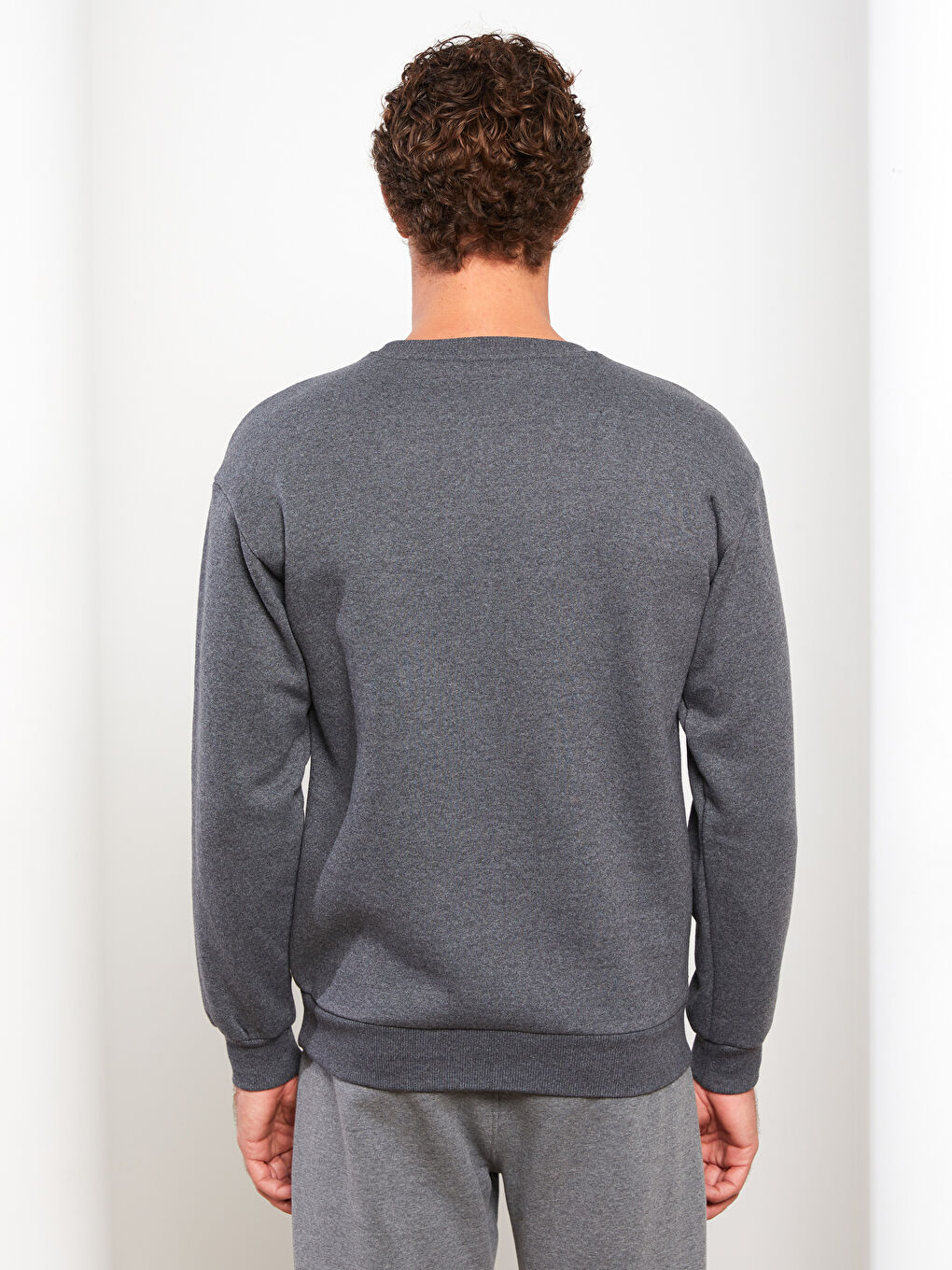 Bisiklet Yaka Uzun Kollu Erkek Sweatshirt-4