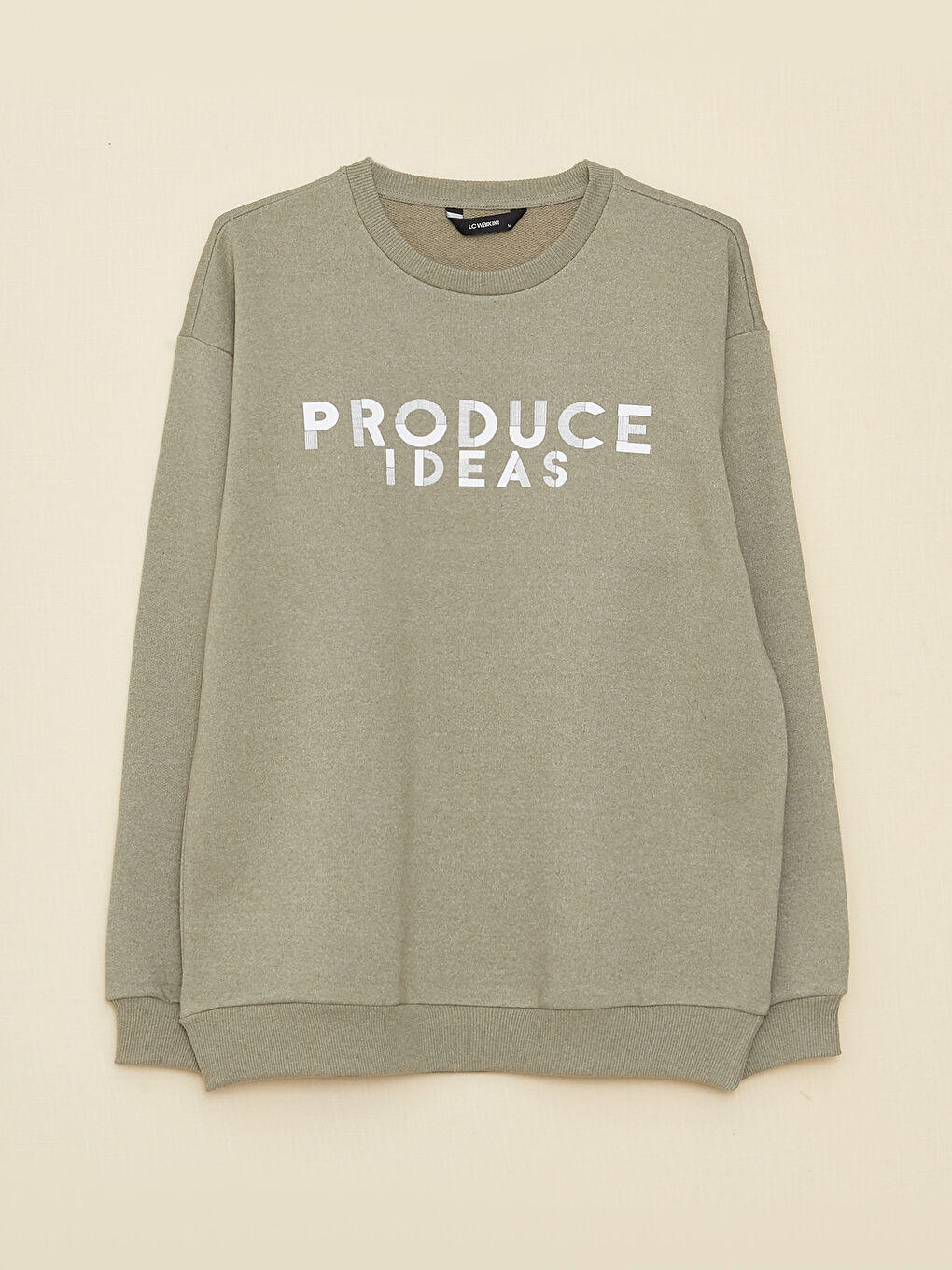 سويت شيرت كم طويل مطبوع بياقة دائرية للرجال-5