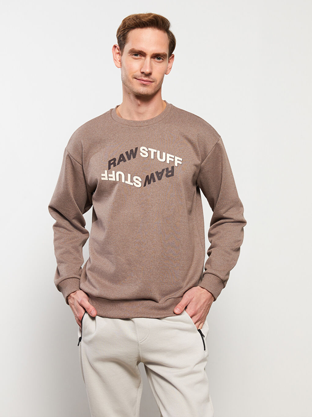 Crew Neck Long Sleeve Printed Men's Sweatshirt-2