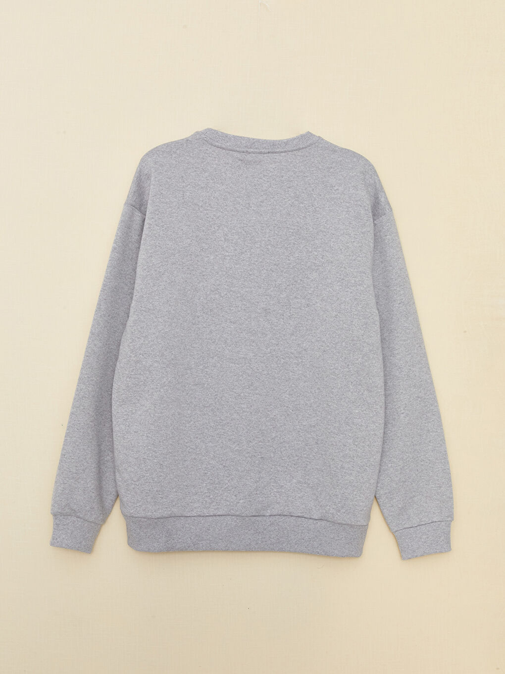 سويت شيرت كم طويل مطبوع بياقة دائرية للرجال-7