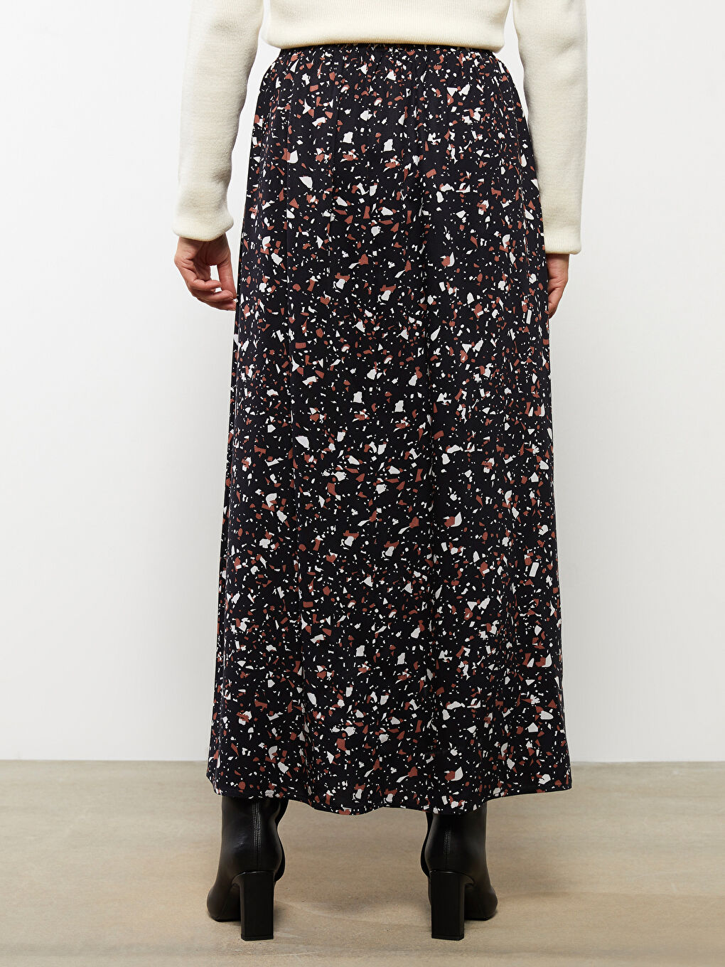 تەنورەی کەمەر لاستیک چاپکراو فۆرمی A ڤیسکۆز بۆ ژنان-4