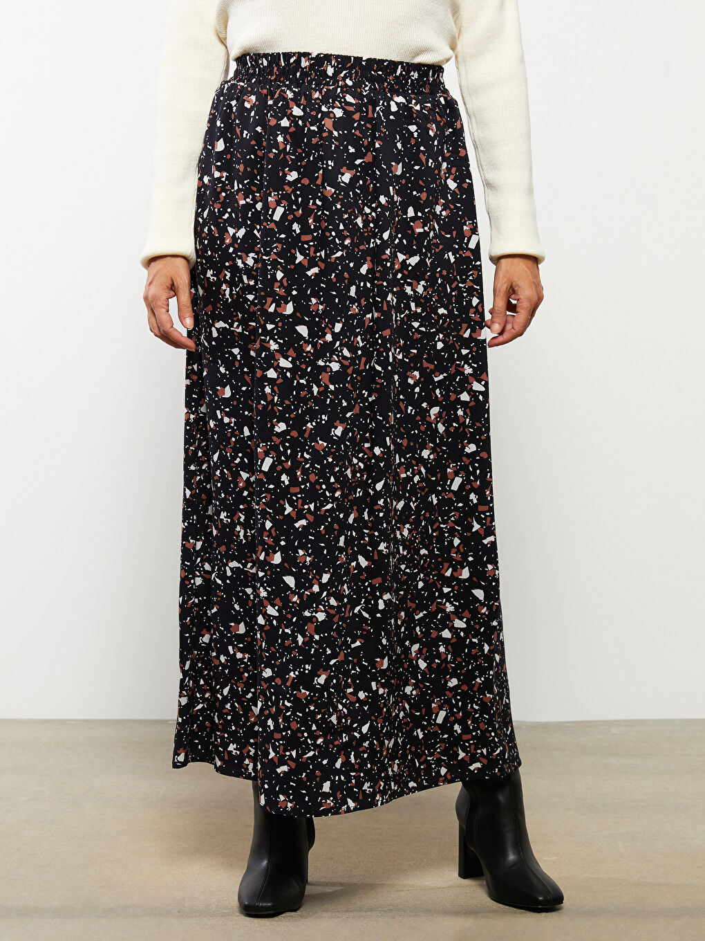 تەنورەی کەمەر لاستیک چاپکراو فۆرمی A ڤیسکۆز بۆ ژنان-2