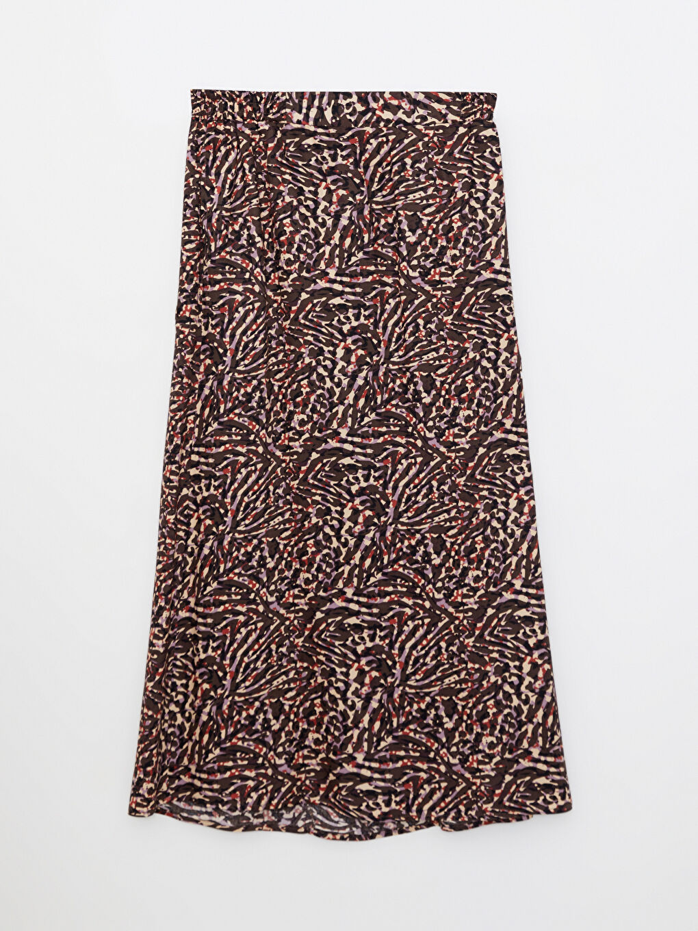 Elastic Waist Patterned A-Cut Viscose Women's Skirt-5