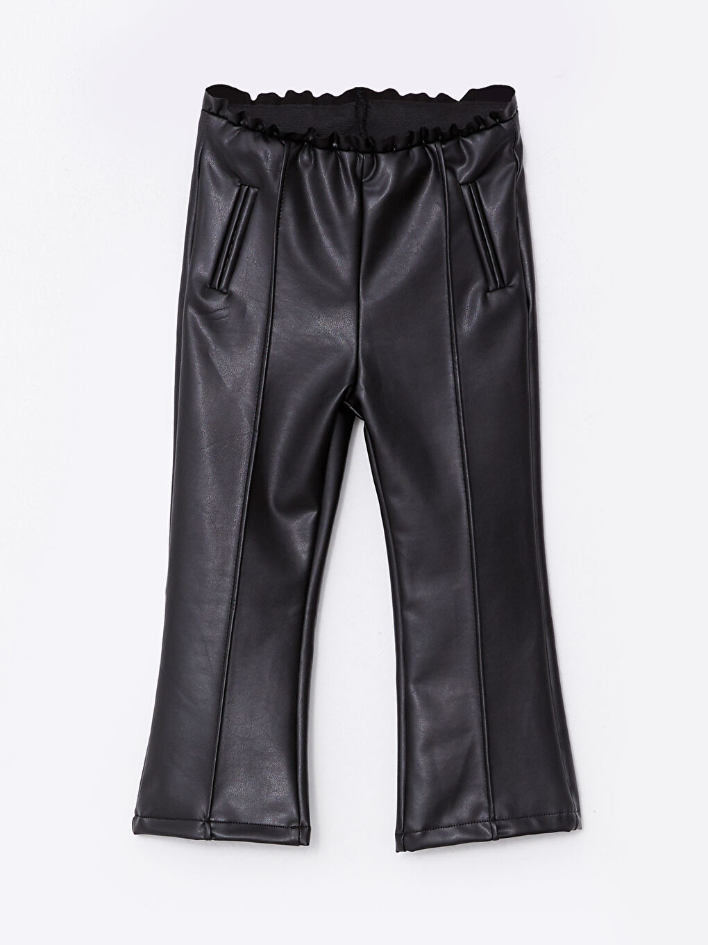 LCW baby Elastic Waist Leather Look Baby Girl Pants -W2EL81Z1-CVL