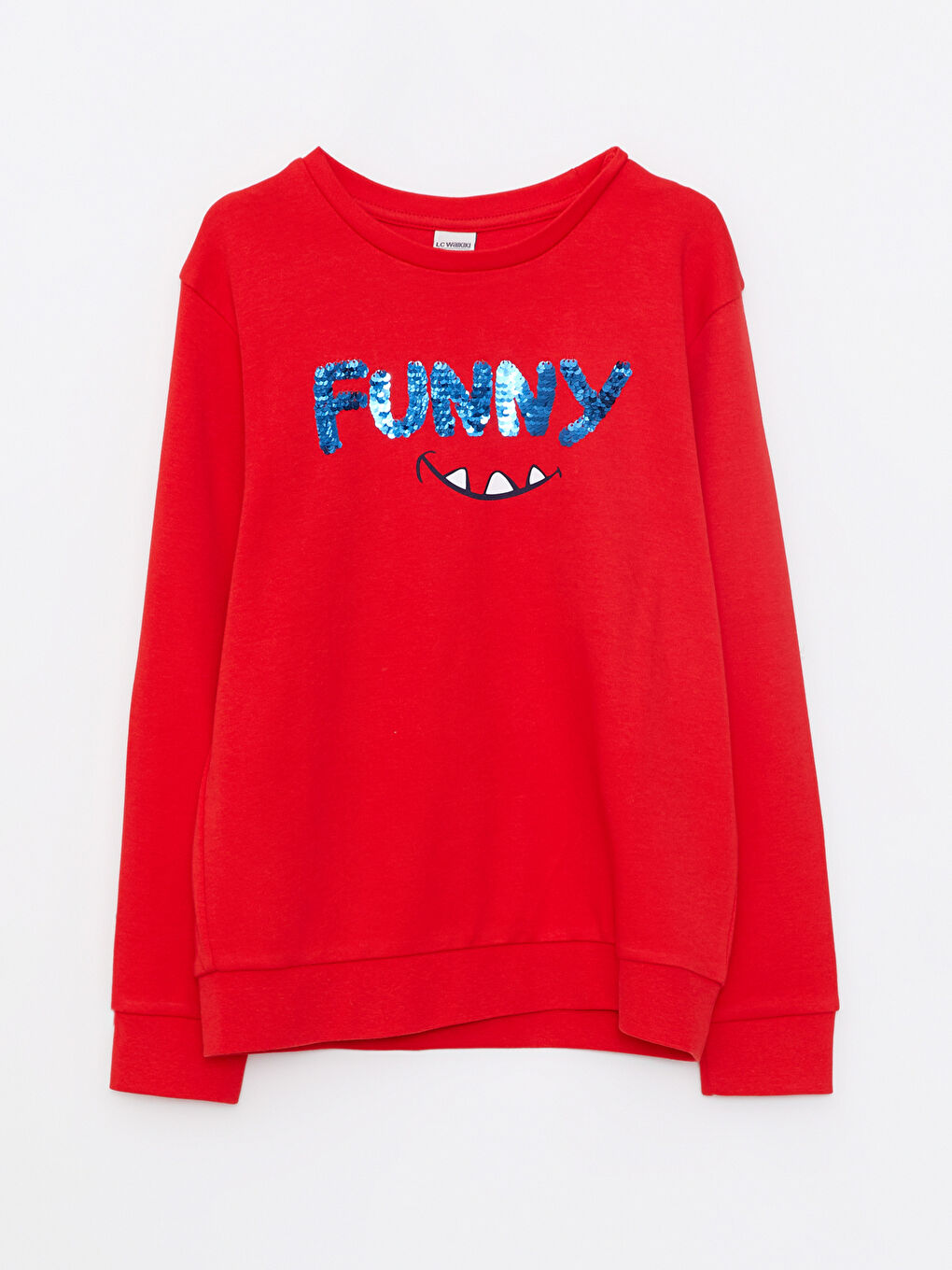LCW Kids Crew Neck Printed Double-Sided Sequined Long Sleeve Boys' T-Shirt -W2EL89Z4-GYE