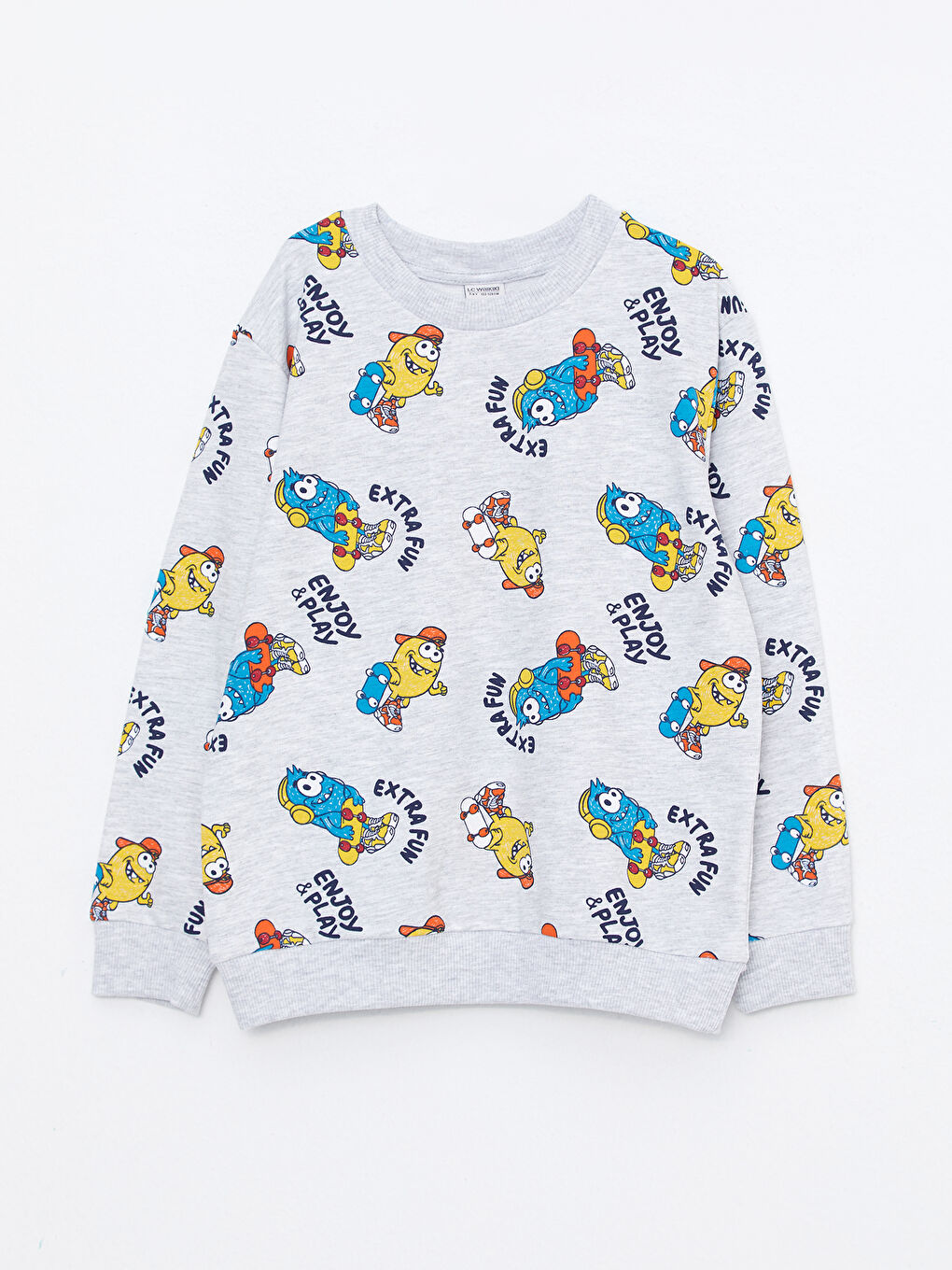 Crew Neck Printed Long Sleeve Boys' Sweatshirt