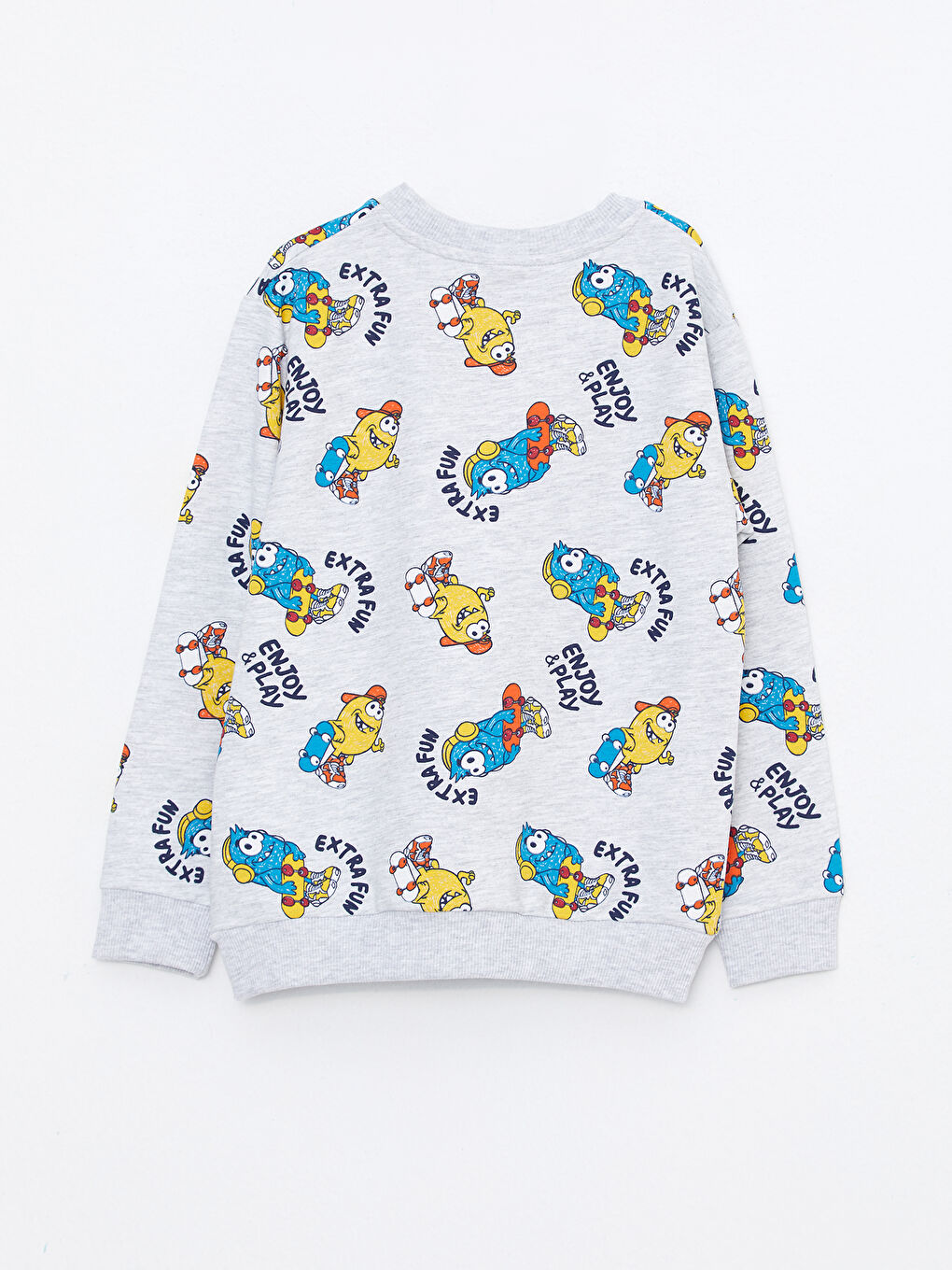Crew Neck Printed Long Sleeve Boys' Sweatshirt-1