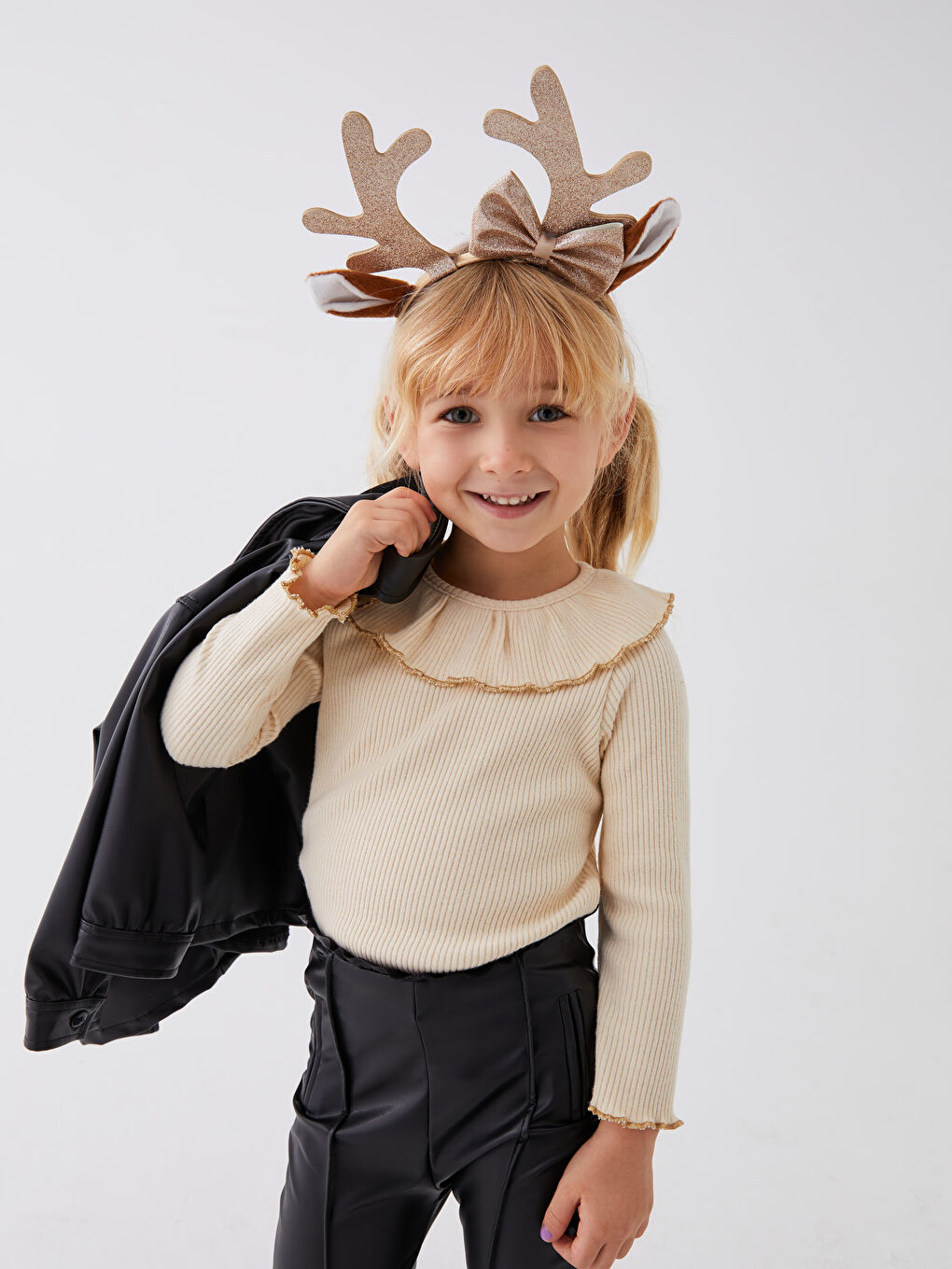 Crew Neck Long Sleeve Basic Baby Girl T-shirt