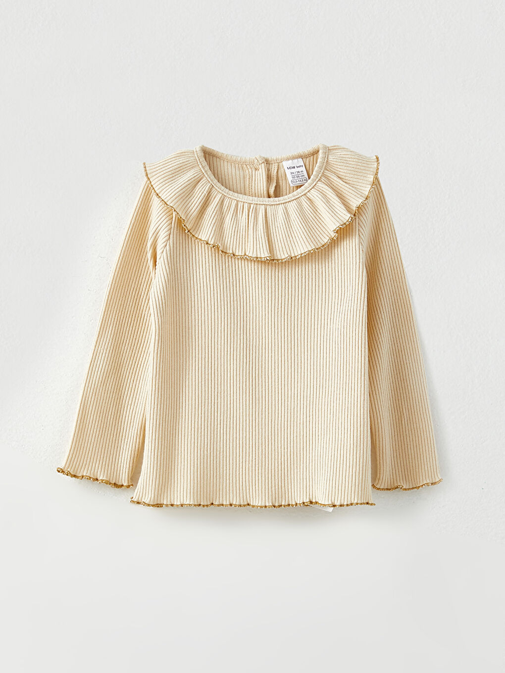 Crew Neck Long Sleeve Basic Baby Girl T-shirt-1