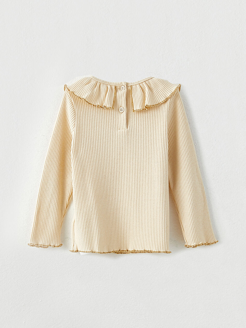 Crew Neck Long Sleeve Basic Baby Girl T-shirt-2