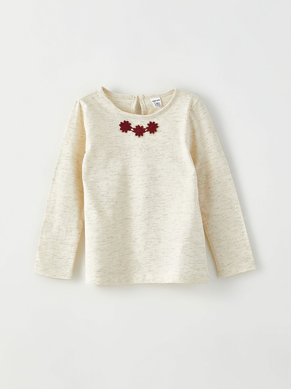 Set 3 Bucăți Bebeluși Fete Mânecă Lungă Guler Rotund-4