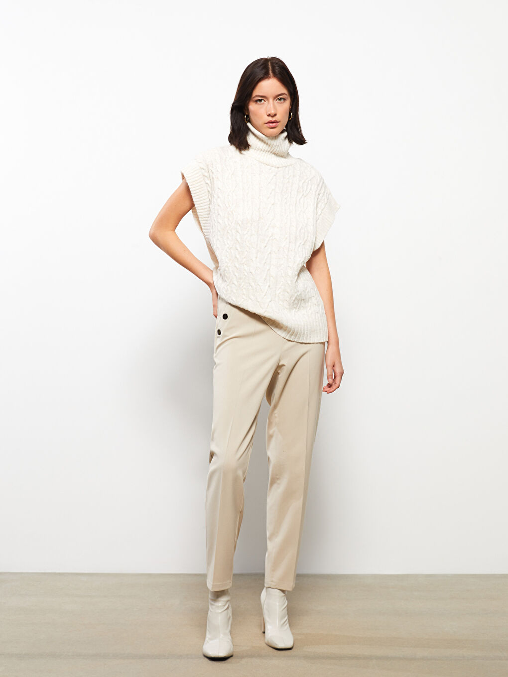 Pantalon Uni Coupe Régulière pour Femmes-1