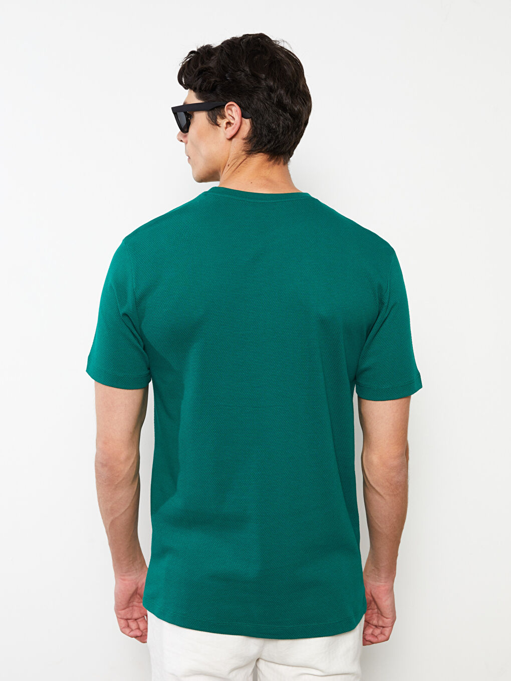 Yeşil Bisiklet Yaka Kısa Kollu Baskılı Penye Erkek Tişört-4