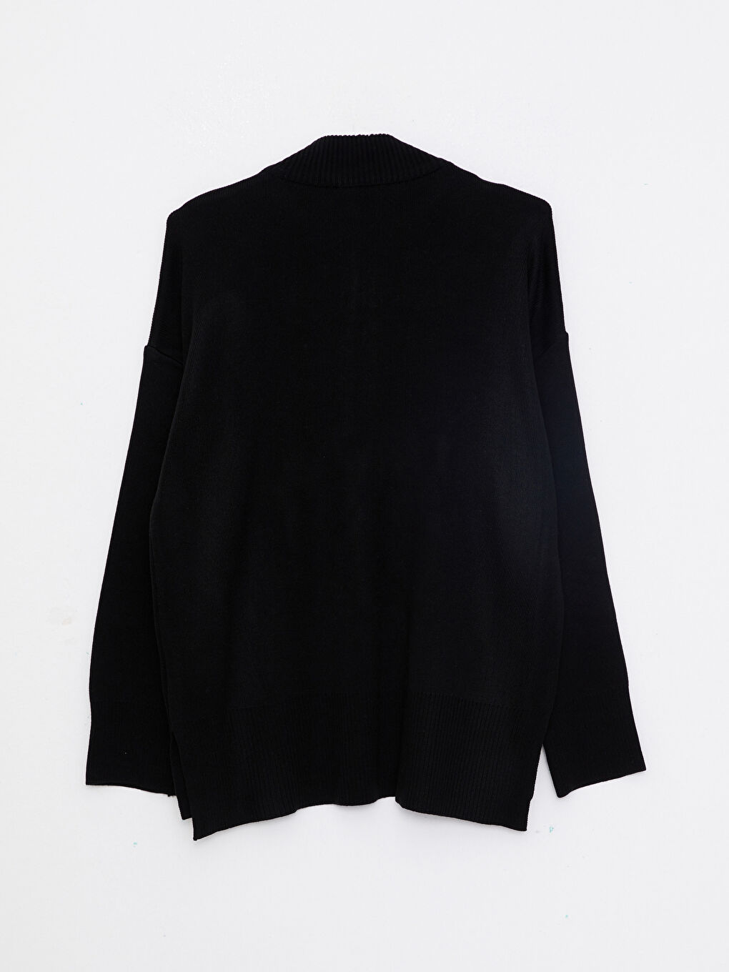 LCW Modest Dik Yaka Düz Uzun Kollu Oversize Kadın Triko Kazak -W2EM30Z8-RQN