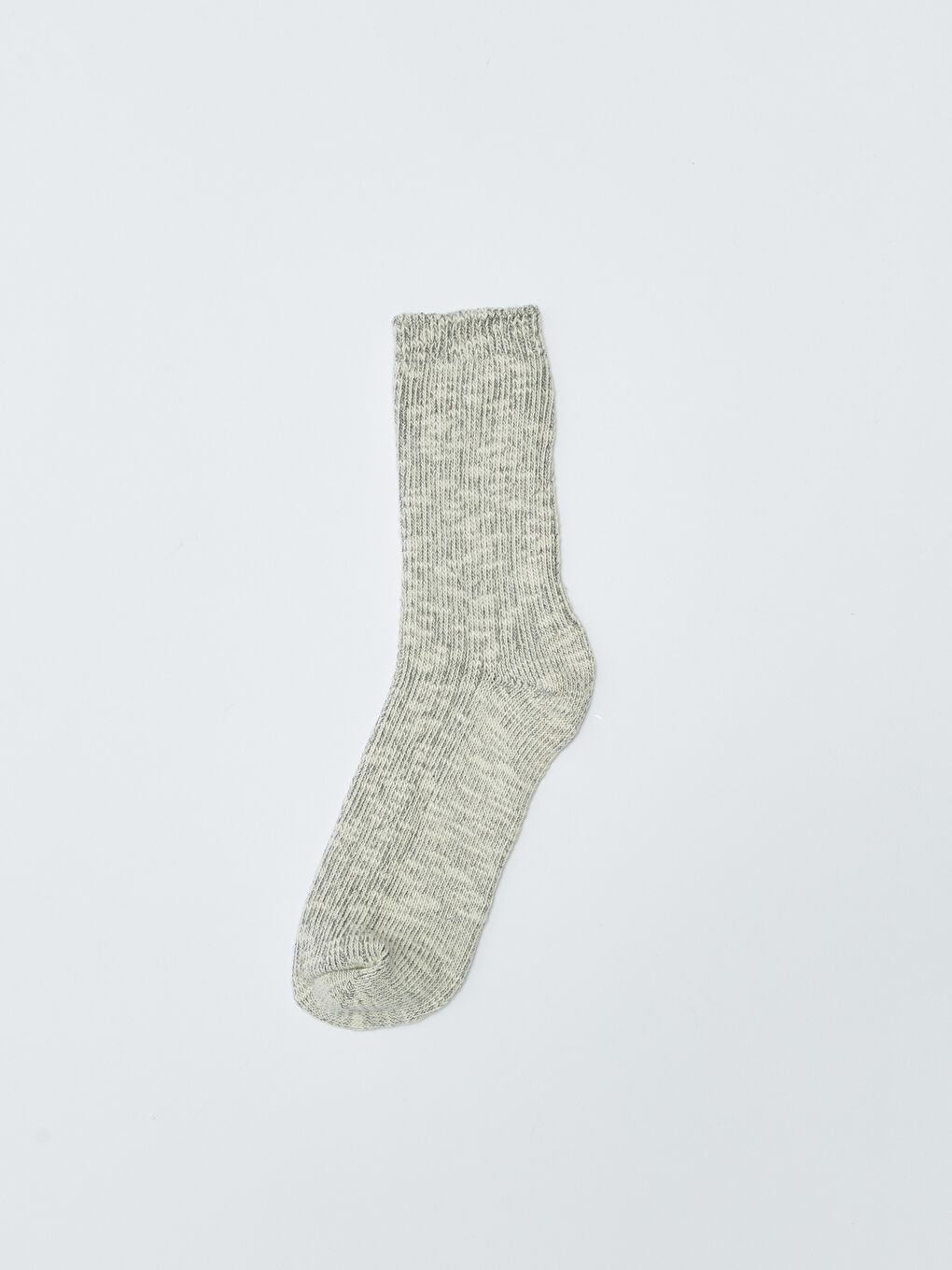 Gri Kendinden Desenli Kadın Soket Çorap-1