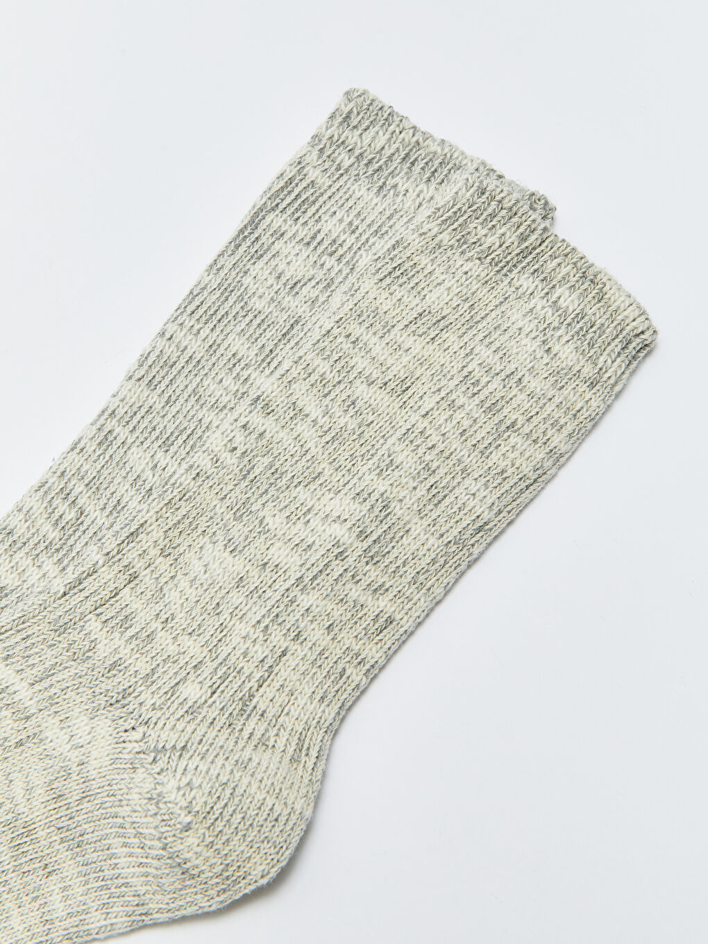 Gri Kendinden Desenli Kadın Soket Çorap-2