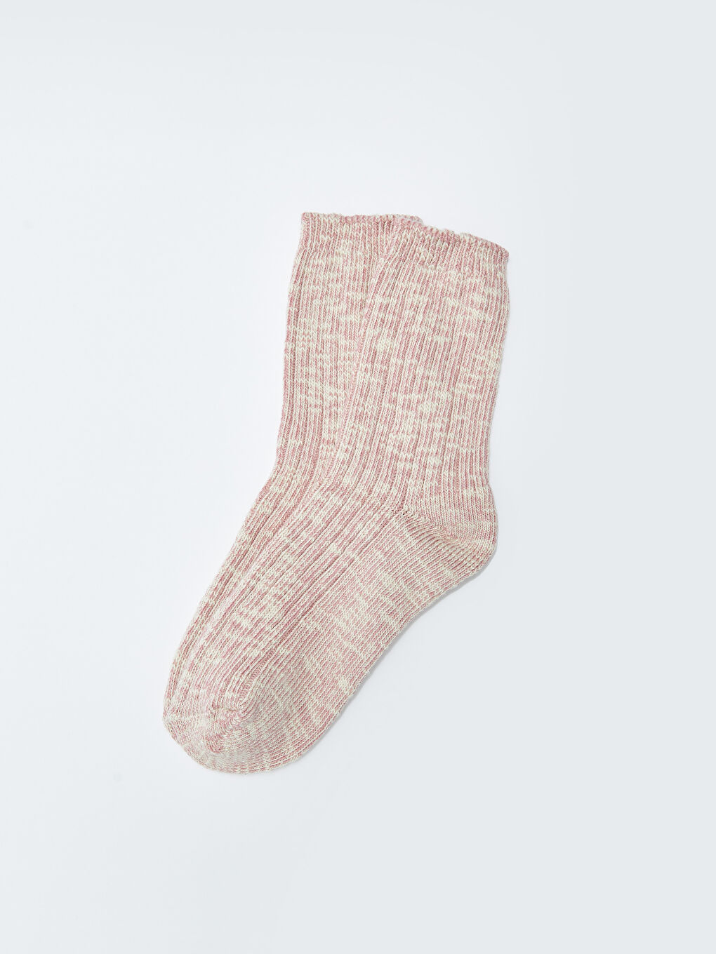 Pembe Kendinden Desenli Kadın Soket Çorap
