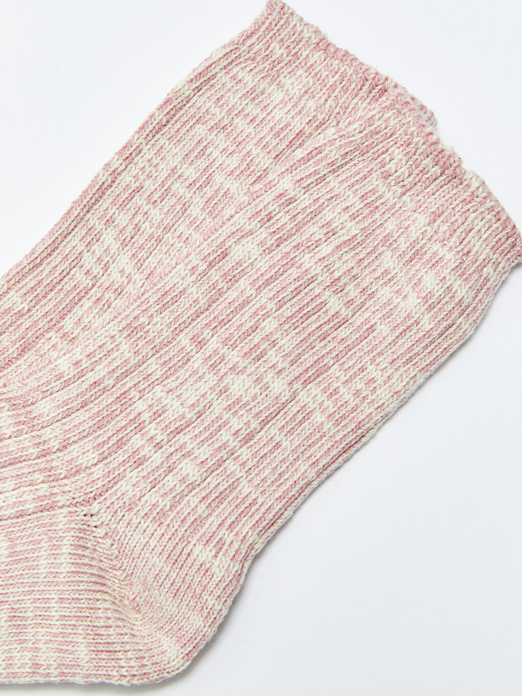 Pembe Kendinden Desenli Kadın Soket Çorap-2