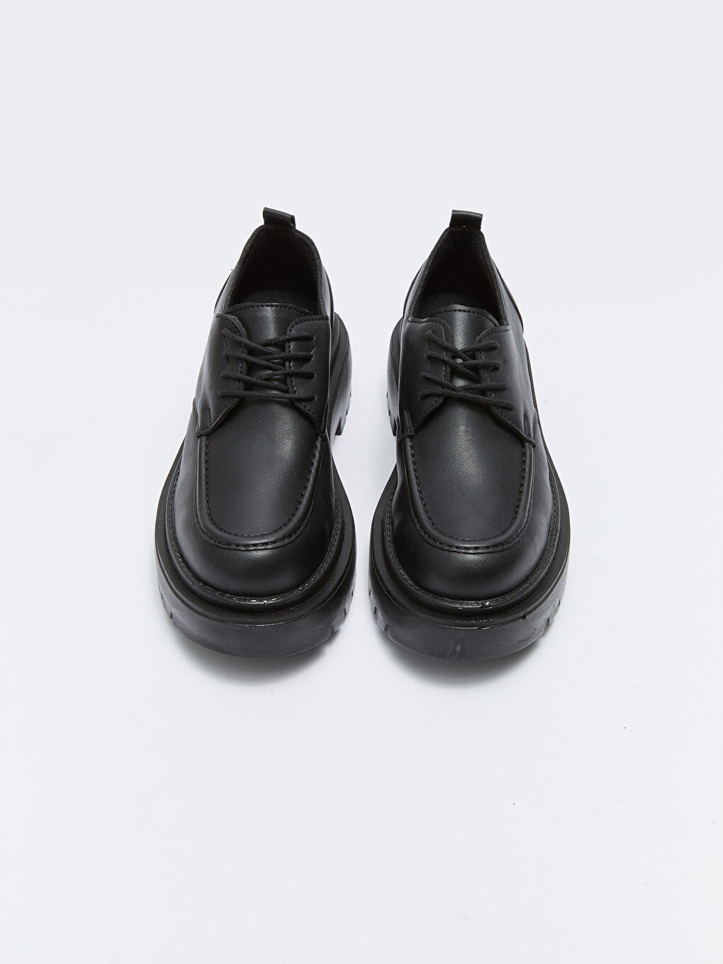 Lederoptik Schnürsenkel Klassische Loafer-Schuhe für Damen-2