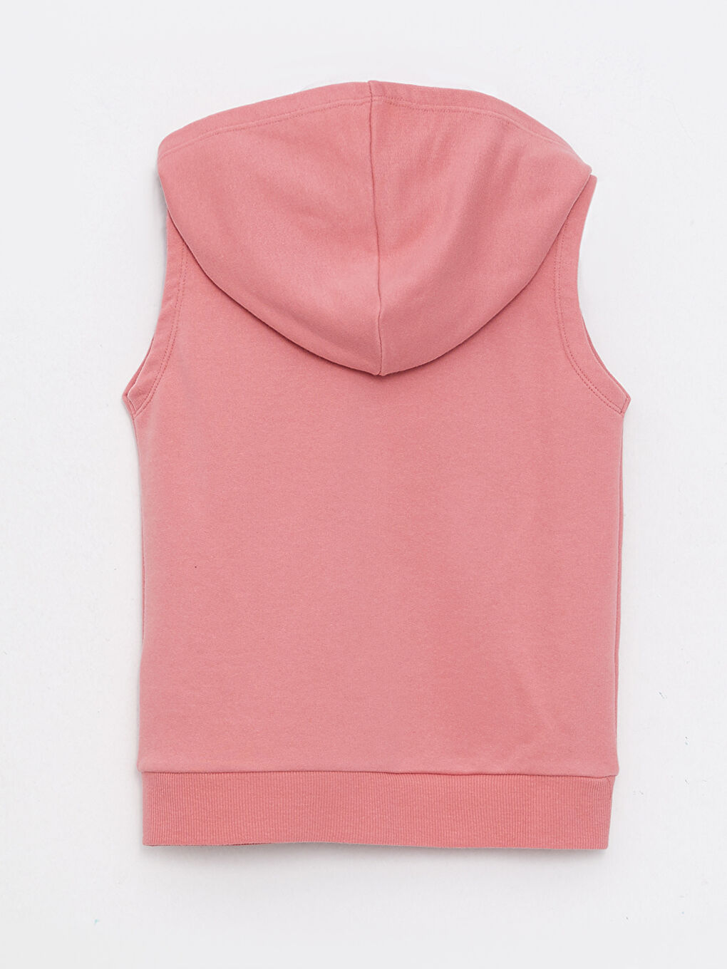 Pembe Kapüşonlu Kız Çocuk Fermuarlı Yelek-1