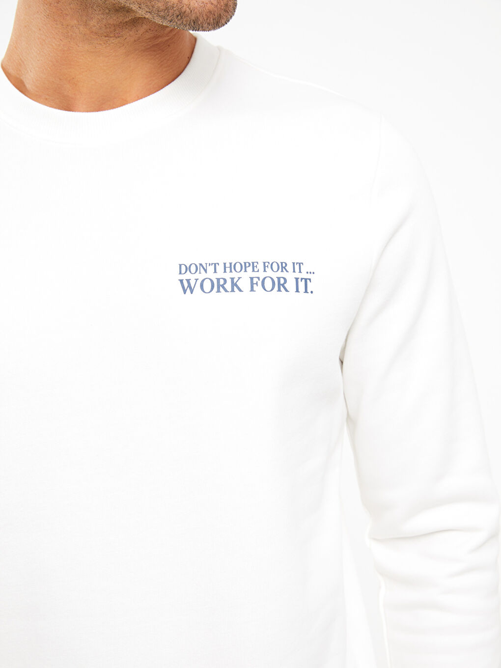 سويت شيرت كم طويل مطبوع بياقة دائرية للرجال-2