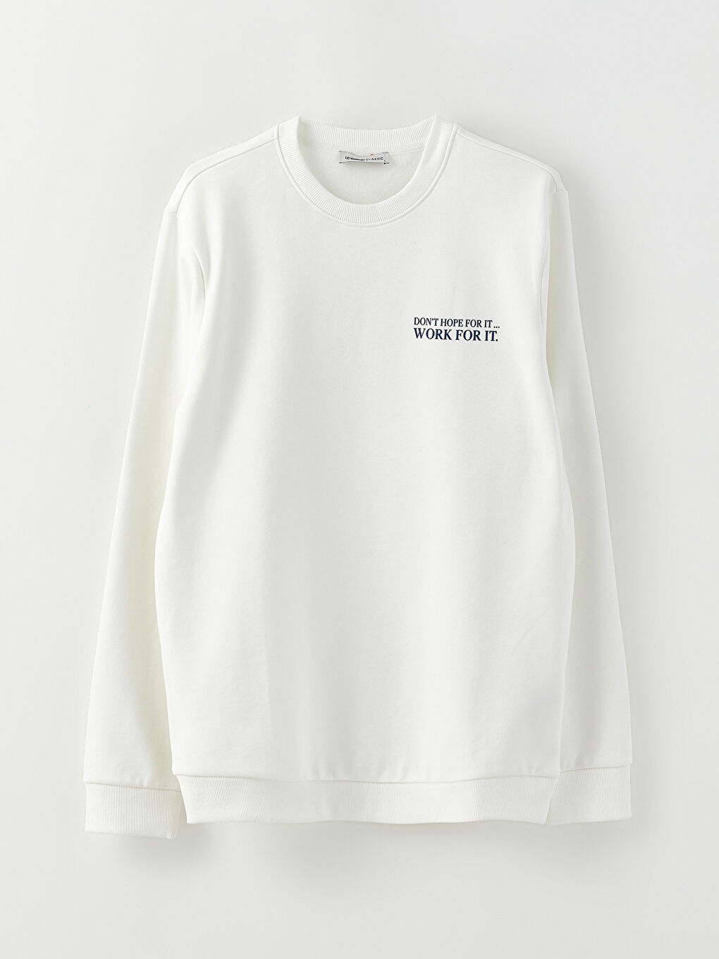 سويت شيرت كم طويل مطبوع بياقة دائرية للرجال-4