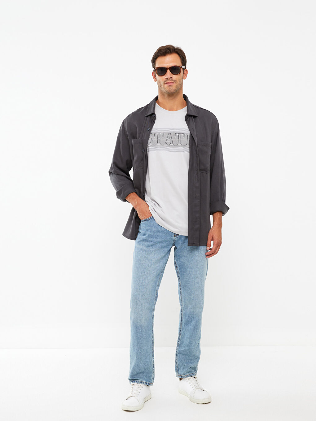 Crew Neck Short Sleeve Printed Combed Cotton Men's T-shirt-1