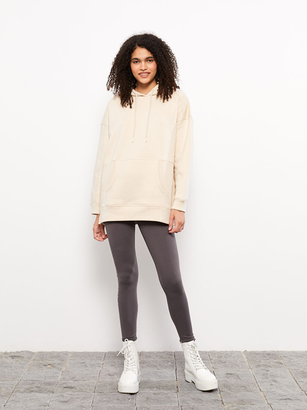 Hooded Plain Women's Thick Sweatshirt-3