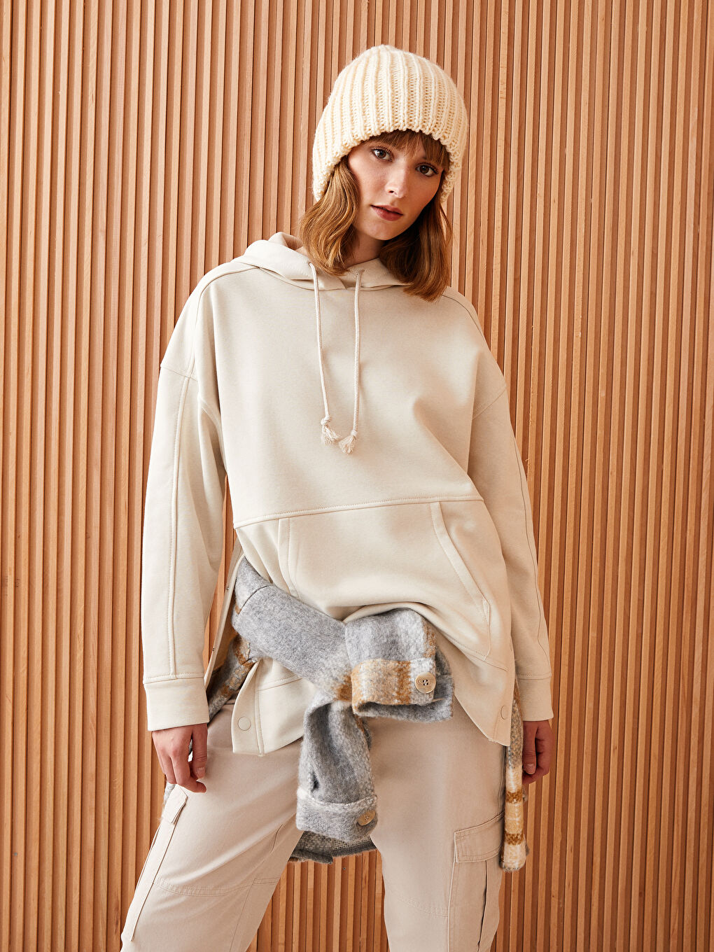 Hooded Plain Women's Thick Sweatshirt