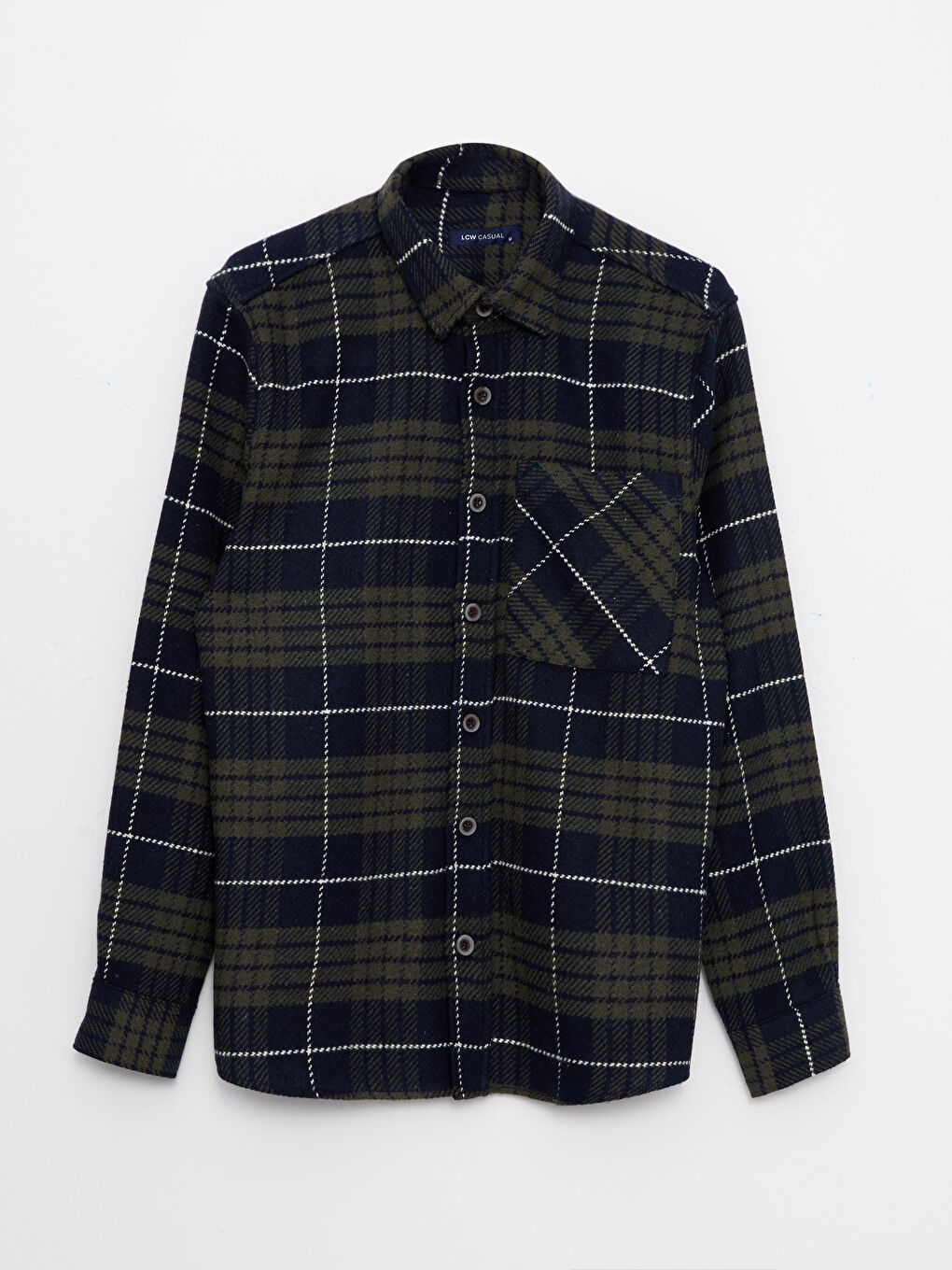 XSIDE Regular Fit Long Sleeve Plaid Men's Flannel Shirt Jacket -W2EN01Z8-LMU