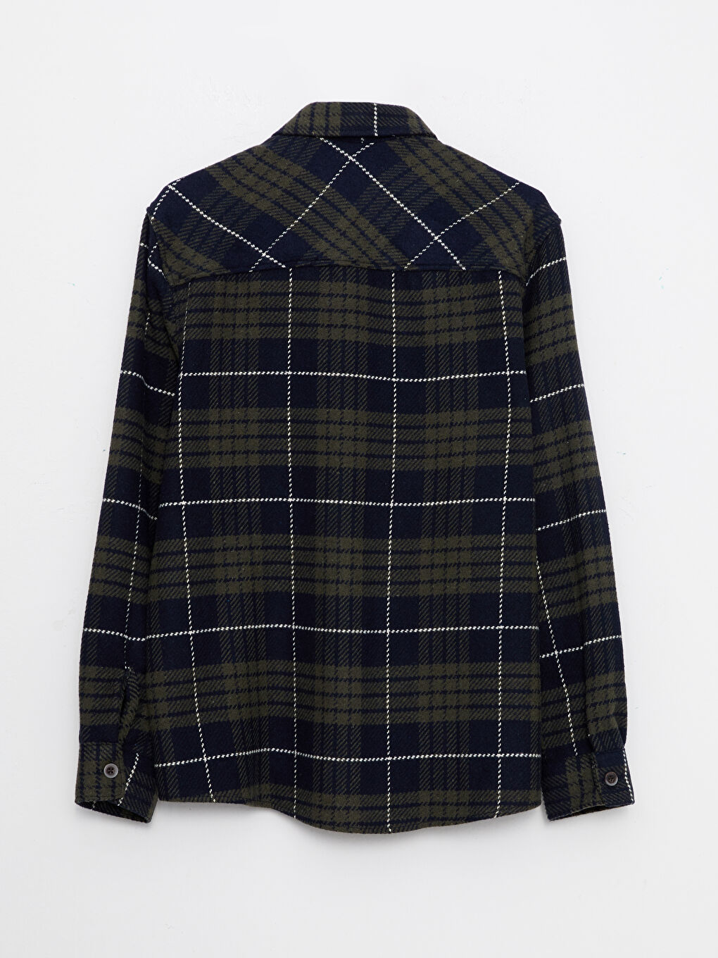 XSIDE Regular Fit Long Sleeve Plaid Men's Flannel Shirt Jacket -W2EN01Z8-LMU