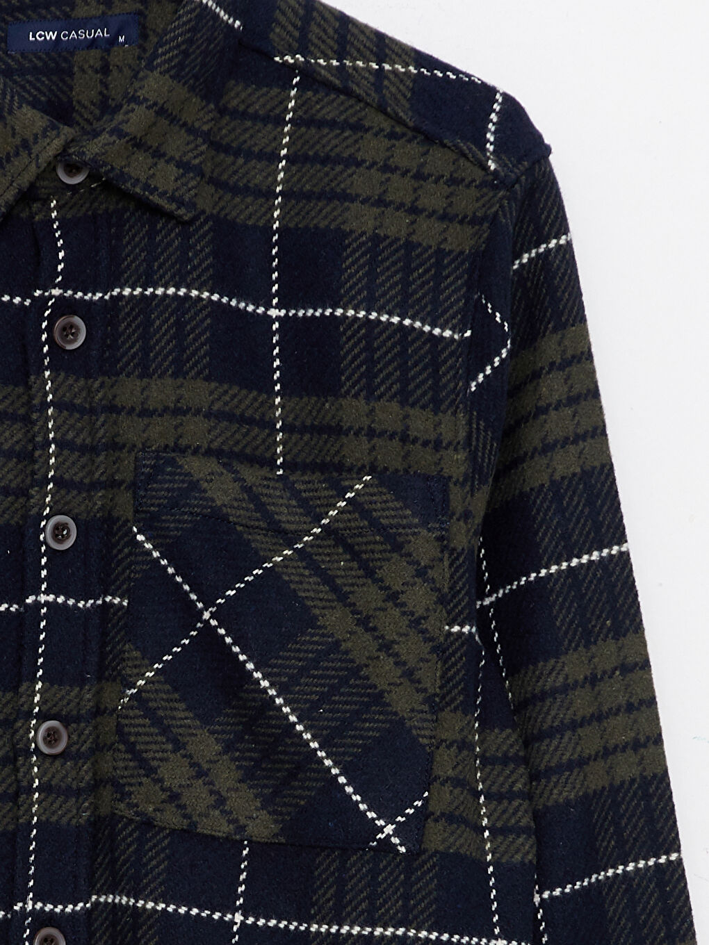 XSIDE Regular Fit Long Sleeve Plaid Men's Flannel Shirt Jacket -W2EN01Z8-LMU