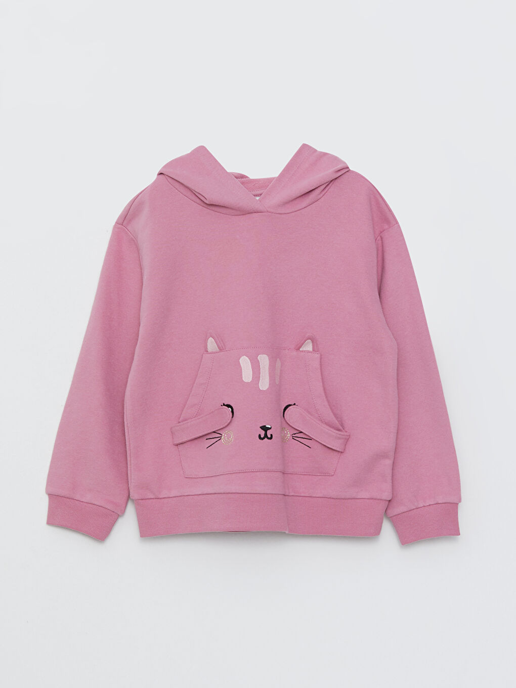 سويت شيرت مزود بغطاء رأس مطبوع بأكمام طويلة وبنطال ضيق للبنات-1