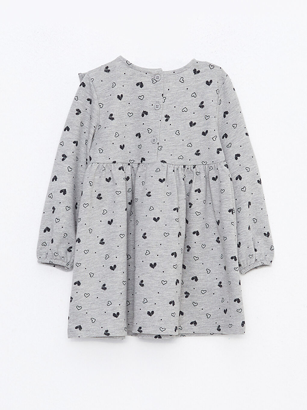LCW baby Crew Neck Long Sleeve Printed Baby Girls' Dress -W2EN38Z1-LRW