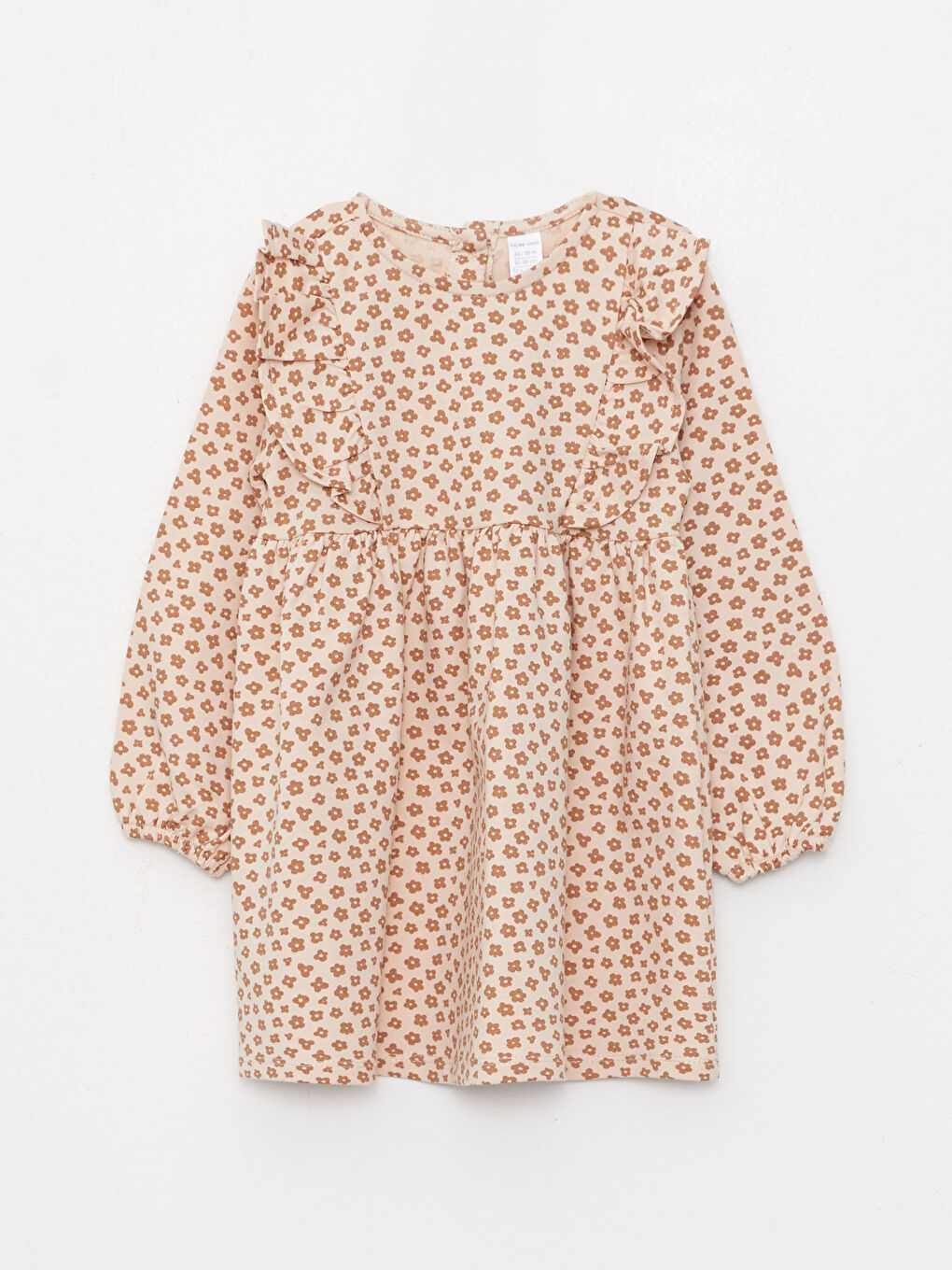 LCW baby Rundhalsausschnitt Langarm Bedrucktes Kleid für Baby Mädchen -W2EN38Z1-LRB