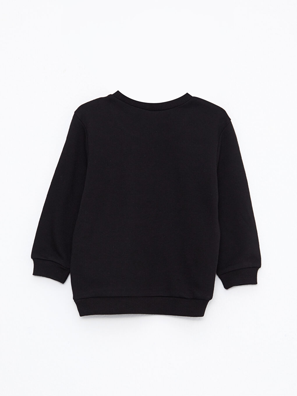 Siyah Bisiklet Yaka Uzun Kollu Baskılı Erkek Bebek Sweatshirt-1