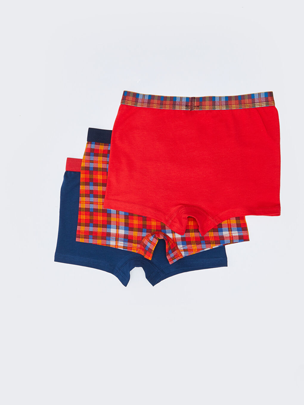 Kırmızı Baskılı Pamuklu Erkek Çocuk Boxer 3'lü-1