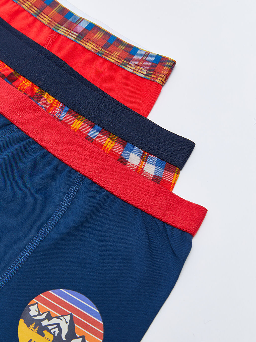 Kırmızı Baskılı Pamuklu Erkek Çocuk Boxer 3'lü-2