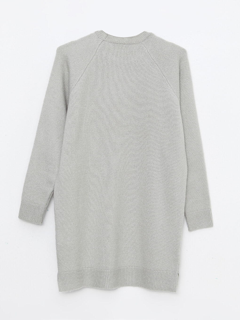 Gri Bisiklet Yaka Taş İşlemeli Uzun Kollu Kadın Triko Tunik-9