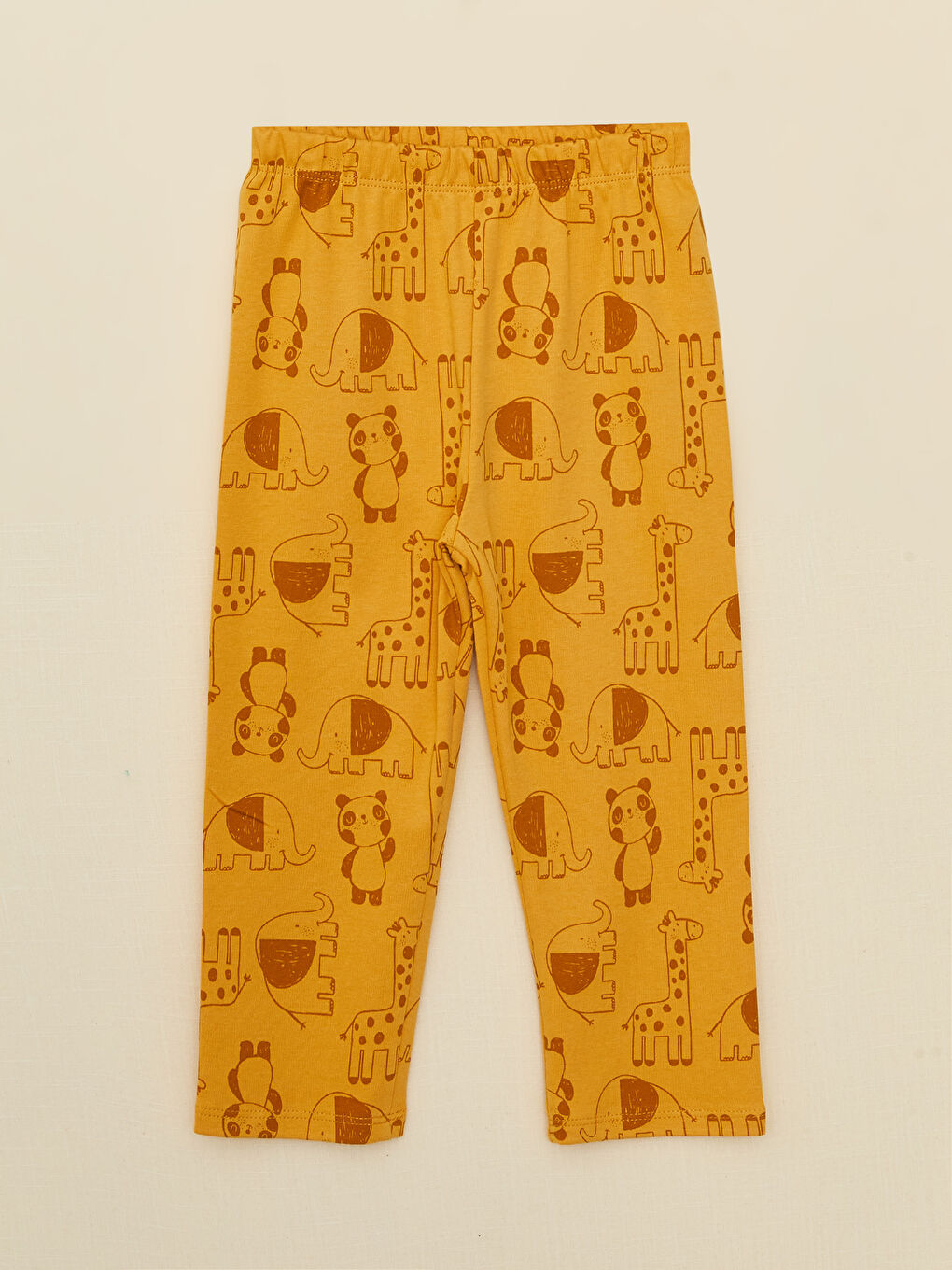 Sarı Polo Yaka Uzun Kollu Baskılı Erkek Bebek Pijama Takım-2