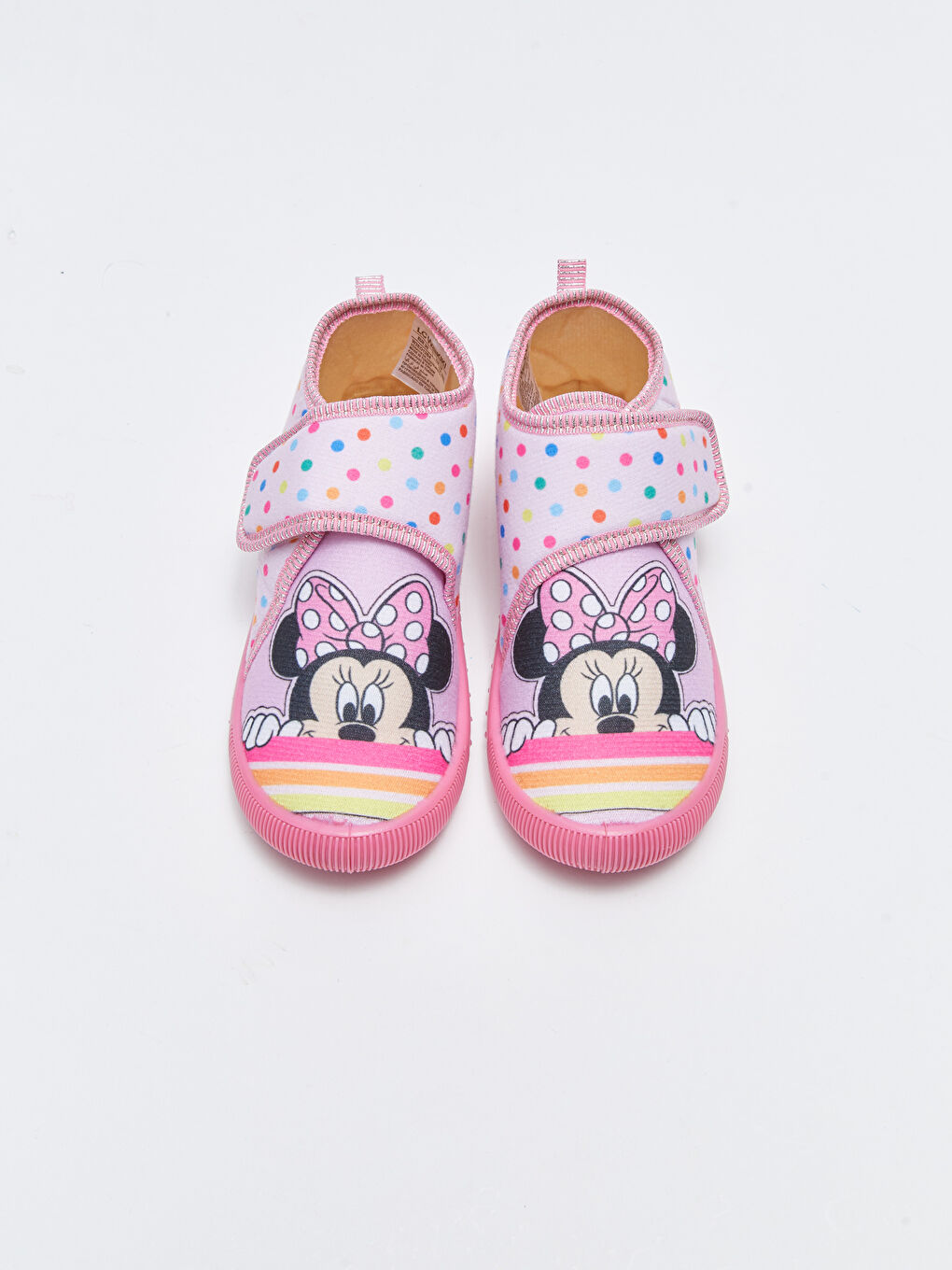 Pembe Minnie Mouse Lisanslı Cırt Cırt Kız Çocuk Panduf-2