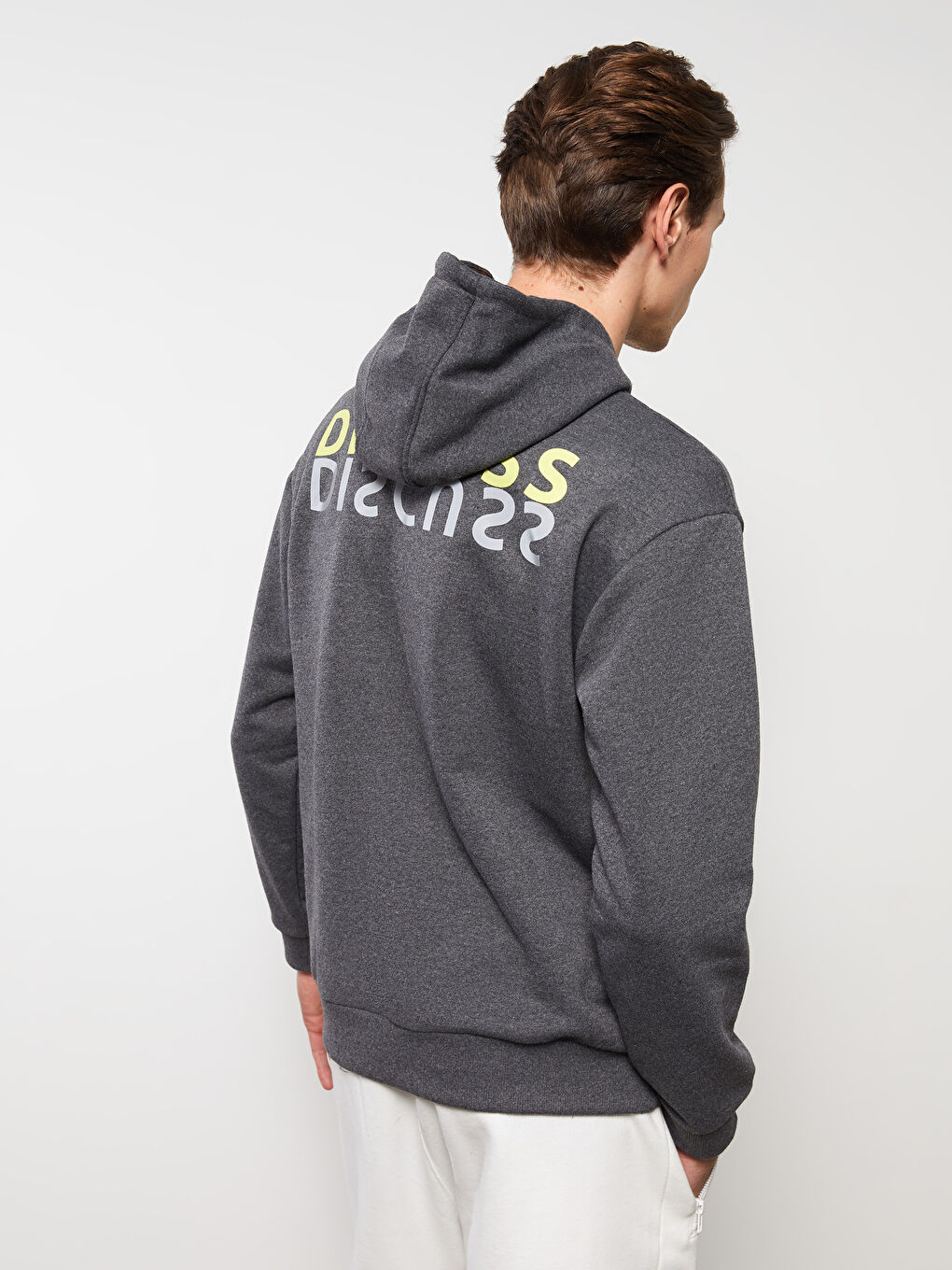 LCW ECO Long Sleeve Printed Men's Hoodie -W2EO26Z8-S6E