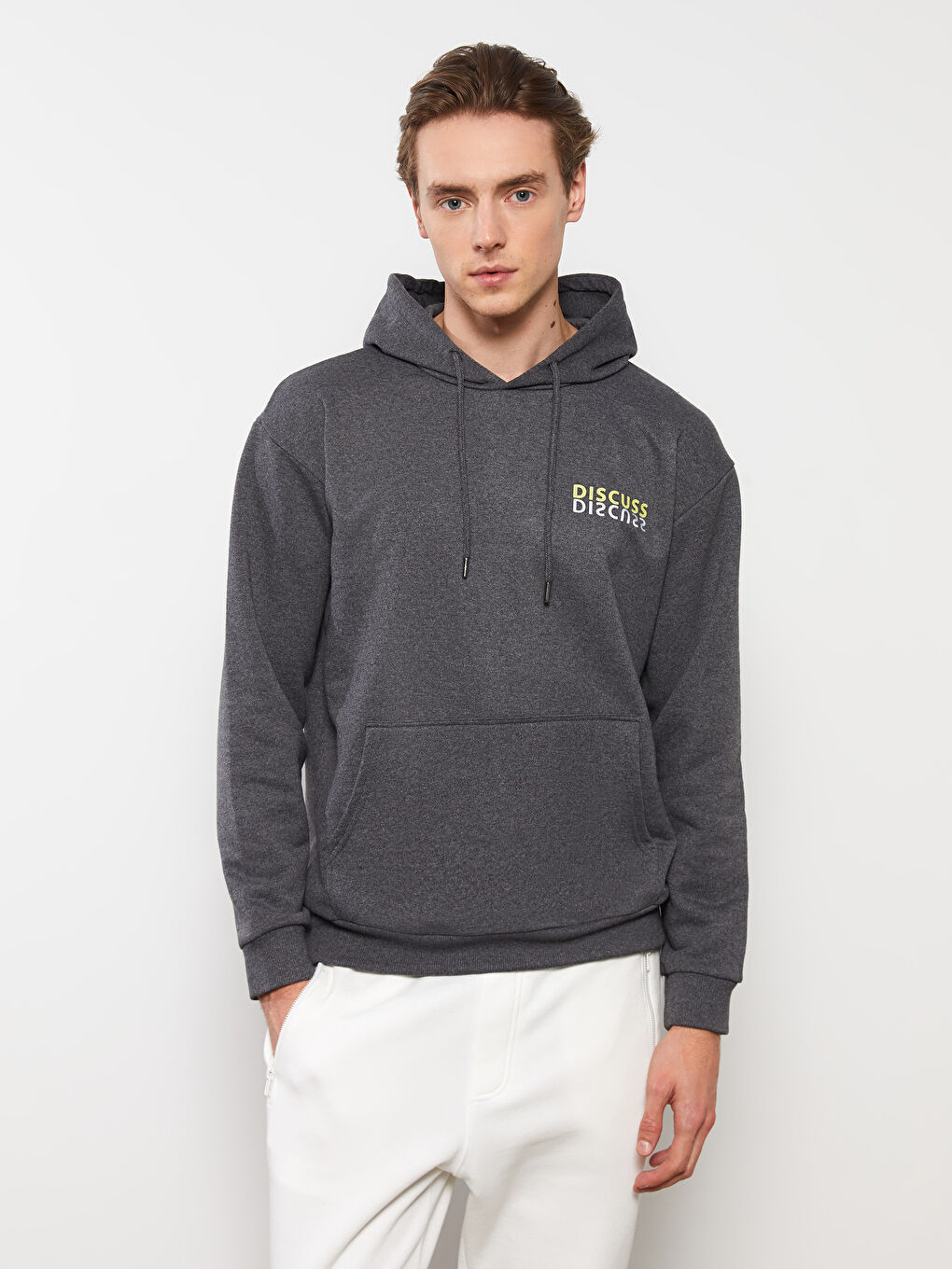LCW ECO Long Sleeve Printed Men's Hoodie -W2EO26Z8-S6E