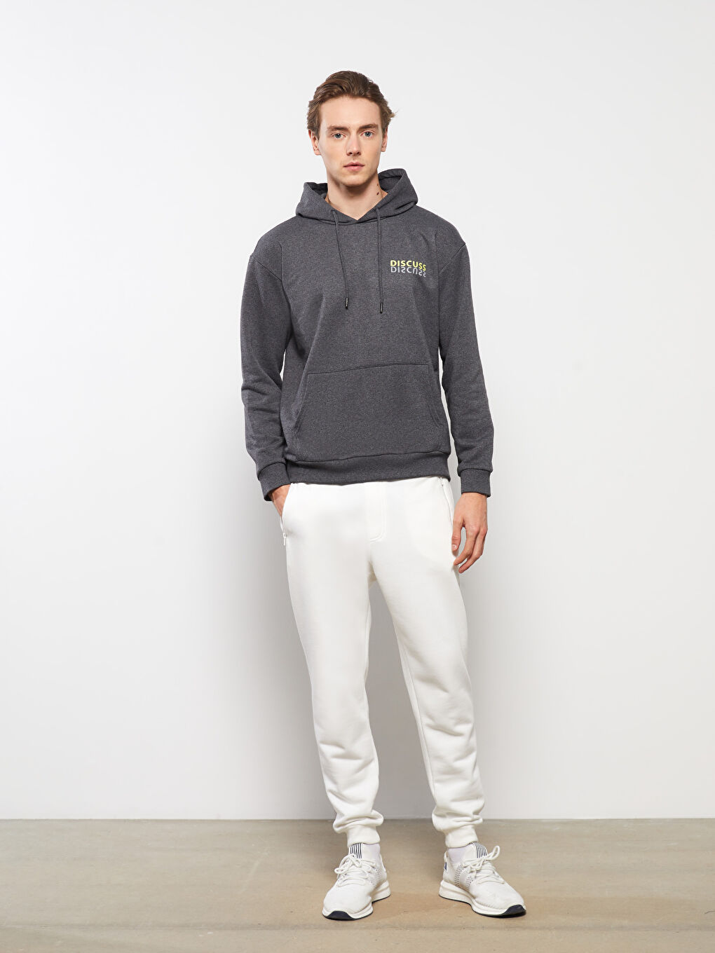 LCW ECO Long Sleeve Printed Men's Hoodie -W2EO26Z8-S6E