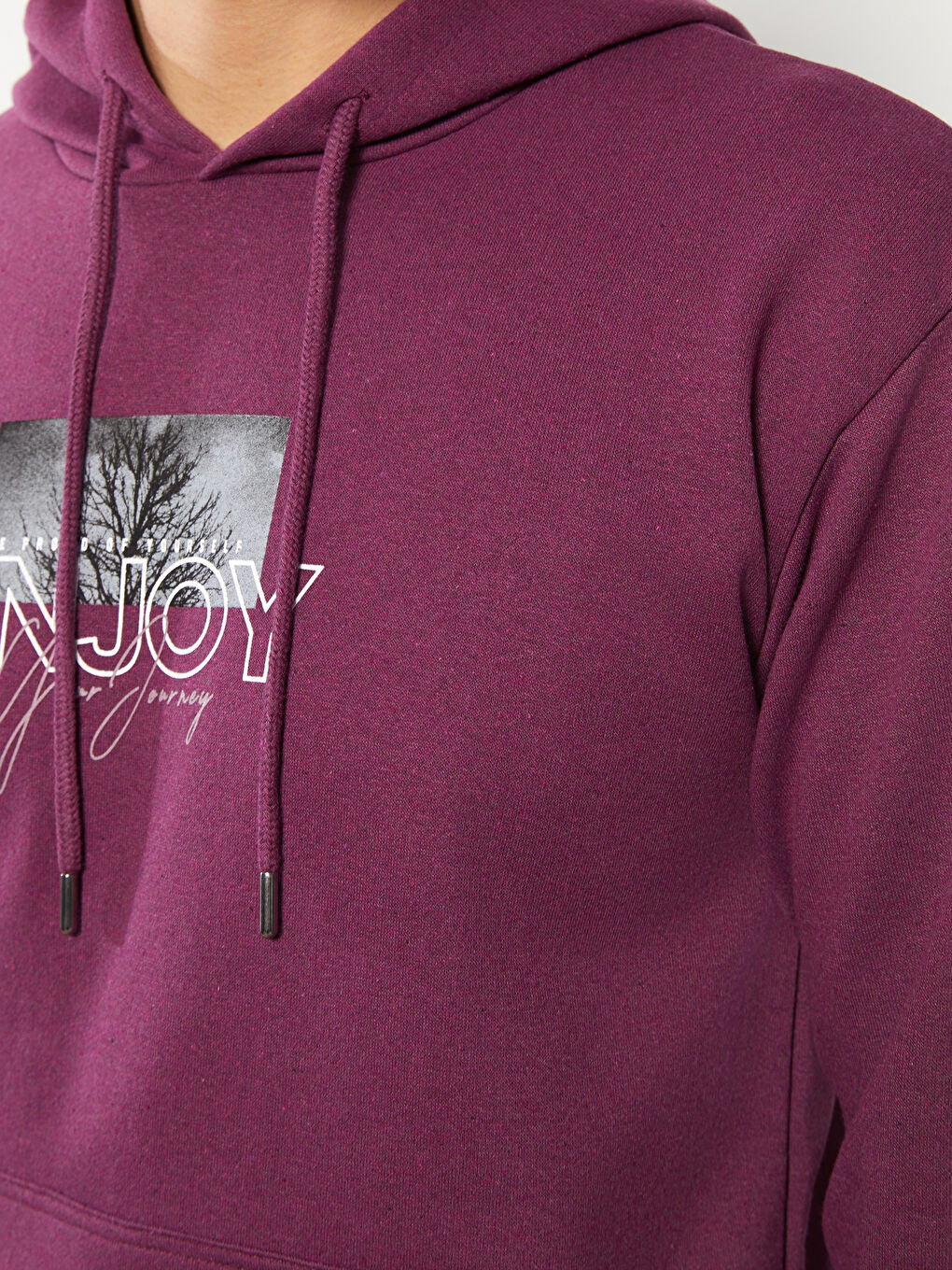Bordo Uzun Kollu Erkek Hoodie-3